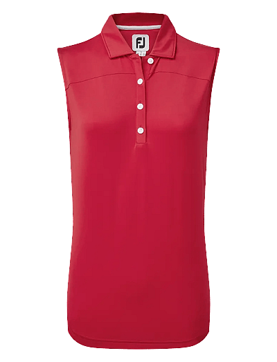FootJoy Women's Mesh Back Solid Sleeveless Lisle - Kleidung - RED / red