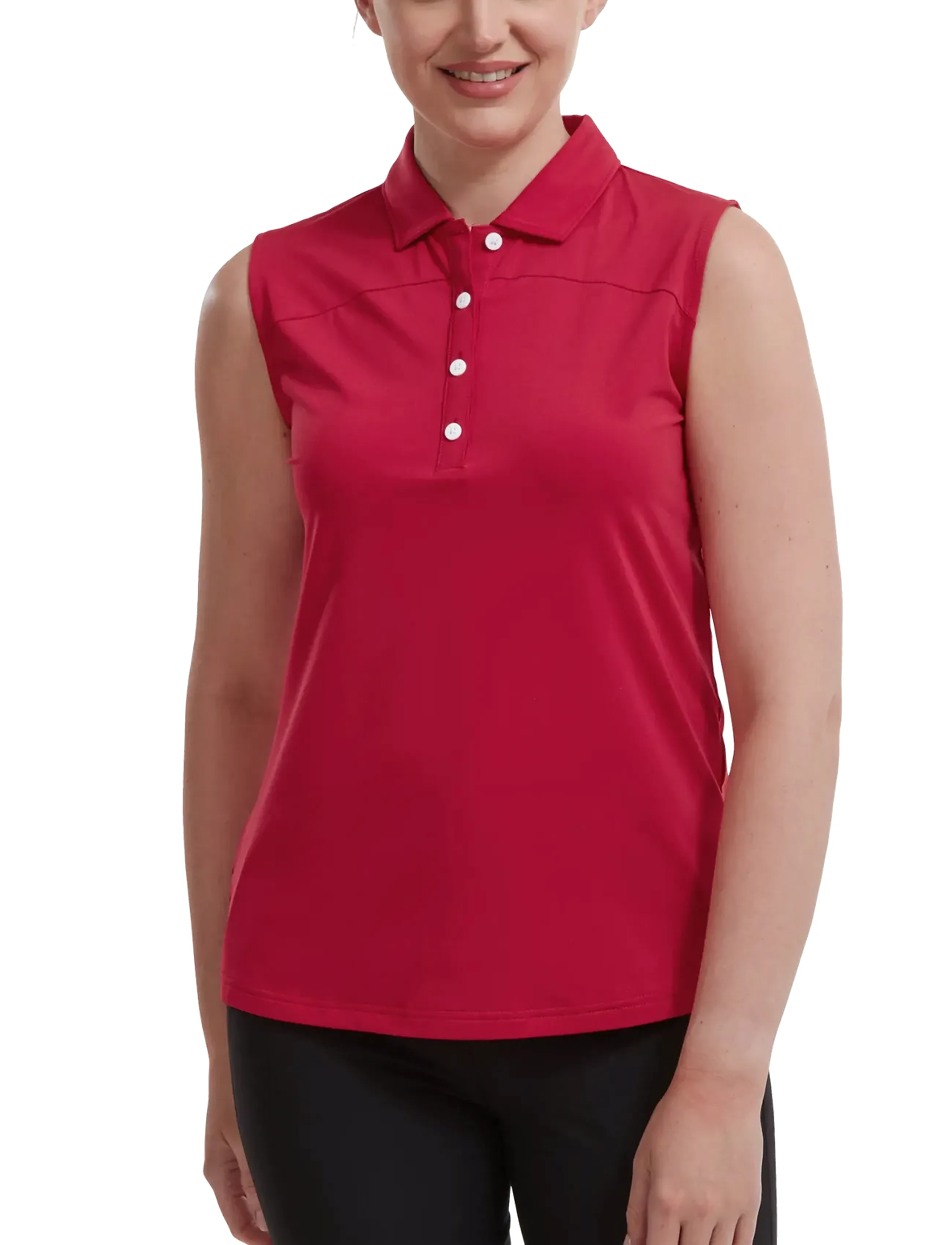 FootJoy Women's Mesh Back Solid Sleeveless Lisle, S, Red, Sports Overdele & T-shirts > Sport Polos, Dame
