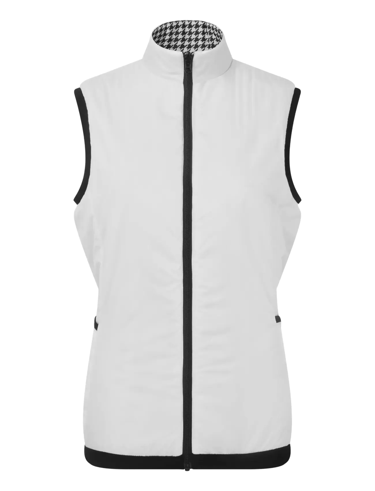 FootJoy Insulated Reversible Houndstooth Vest - Golf - BLACK / white
