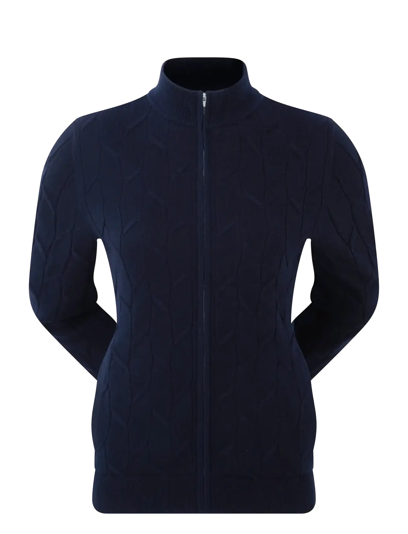 FootJoy Full-Zip Lined Pullover, Kvinder, Strikket Lynlås Pullover, Navy, Str: S