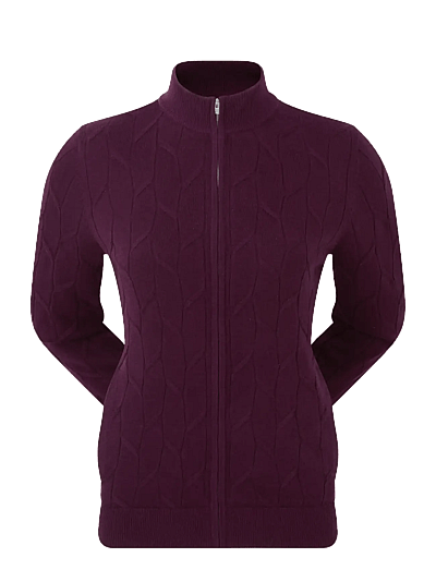 FootJoy Full-Zip Lined Pullover - Kleidung - PURPLE / burgundy