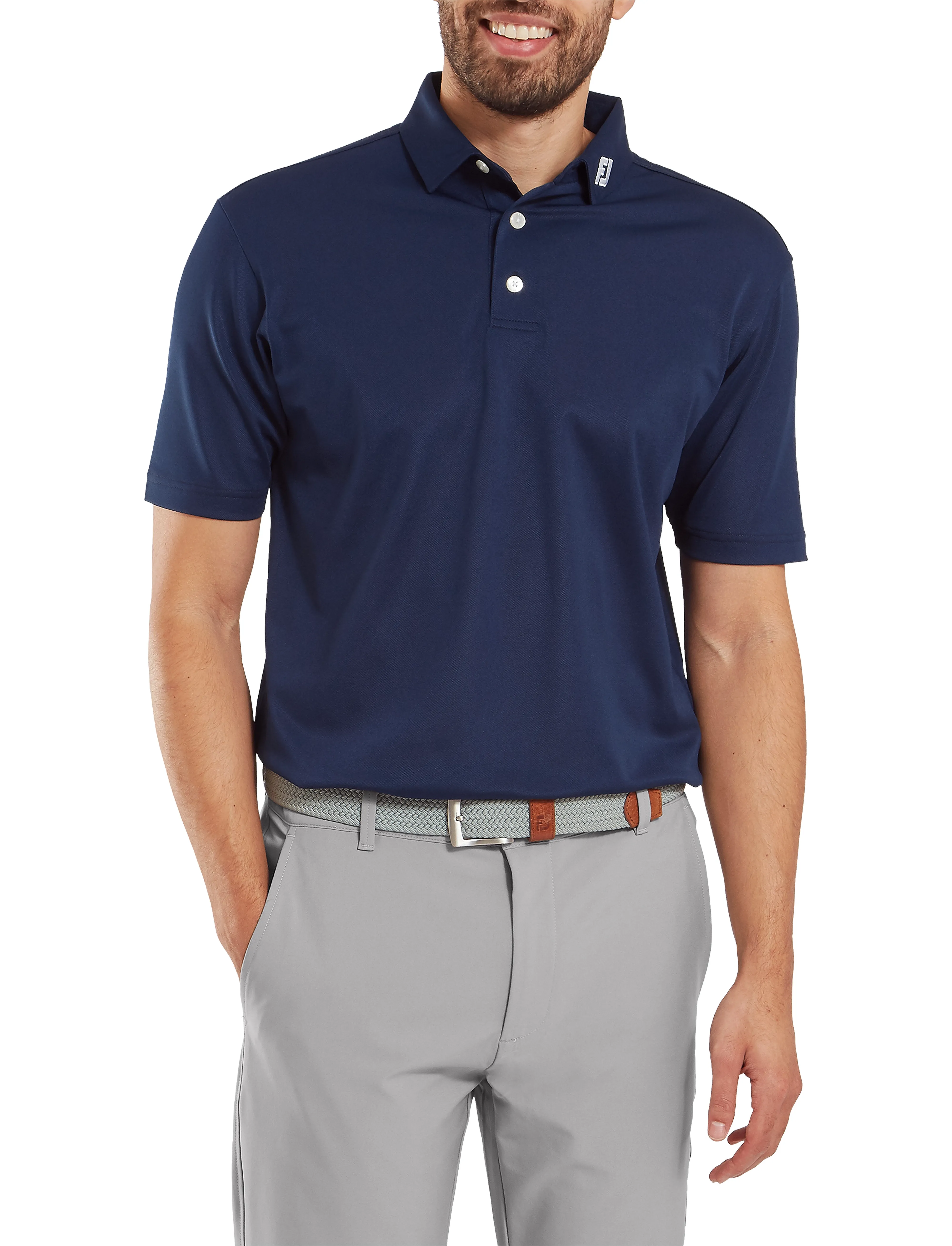 FootJoy Stretch Pique Solid, S, Navy, Sport Polos > Sport Short-sleeved Polos, Herre