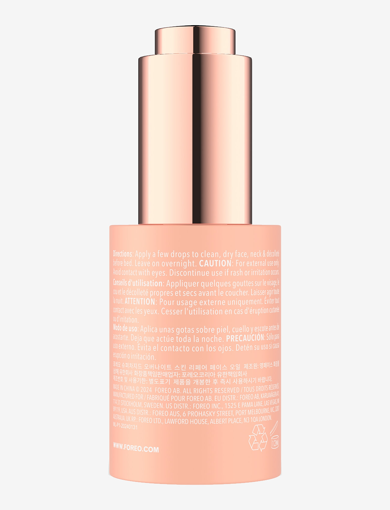 Foreo - SUPERCHARGED™ Overnight Skin Repair Face Oil - serum - clear - 2