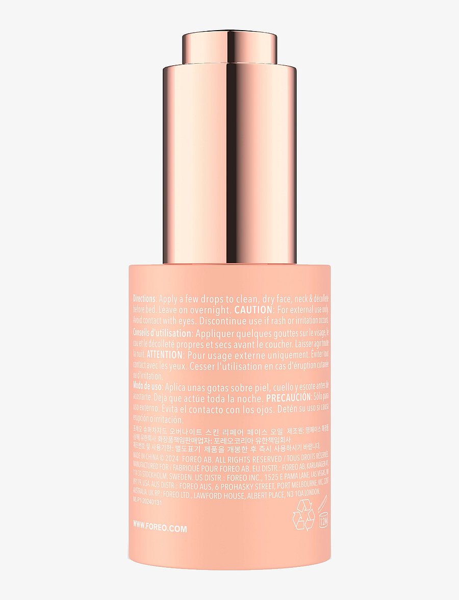 Foreo - SUPERCHARGED™ Overnight Skin Repair Face Oil - seerumid - clear - 2