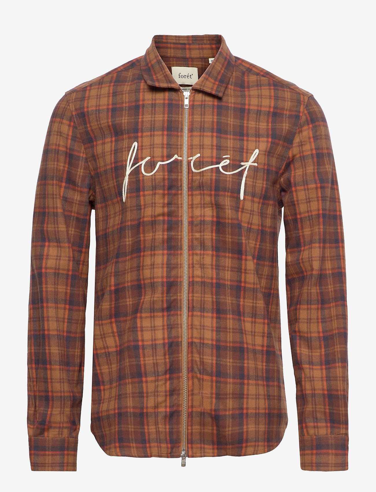 Forét - ROUGH SHIRT - burnt khaki/check - 0