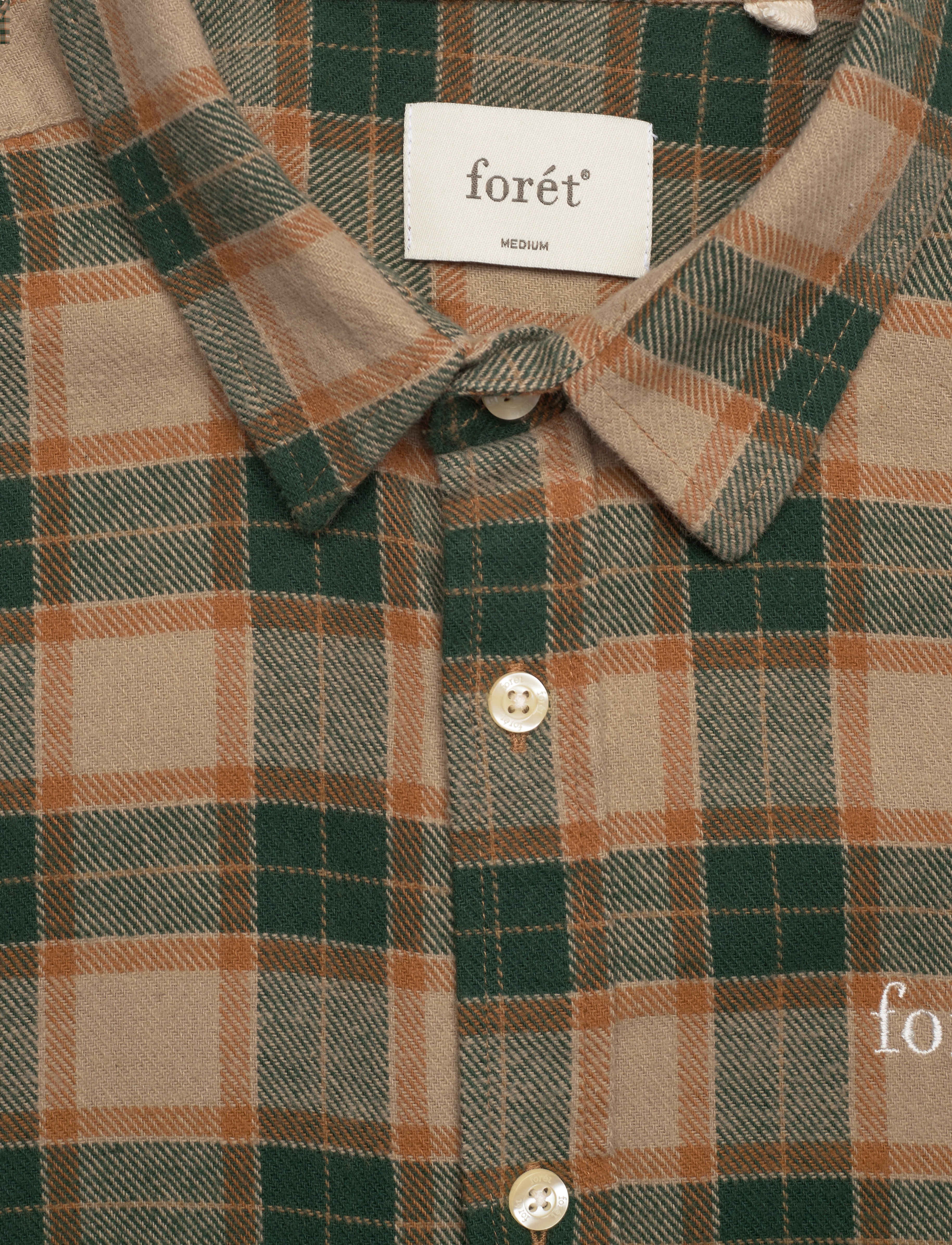 Forét - PILLAR SHIRT - dark green check - 2