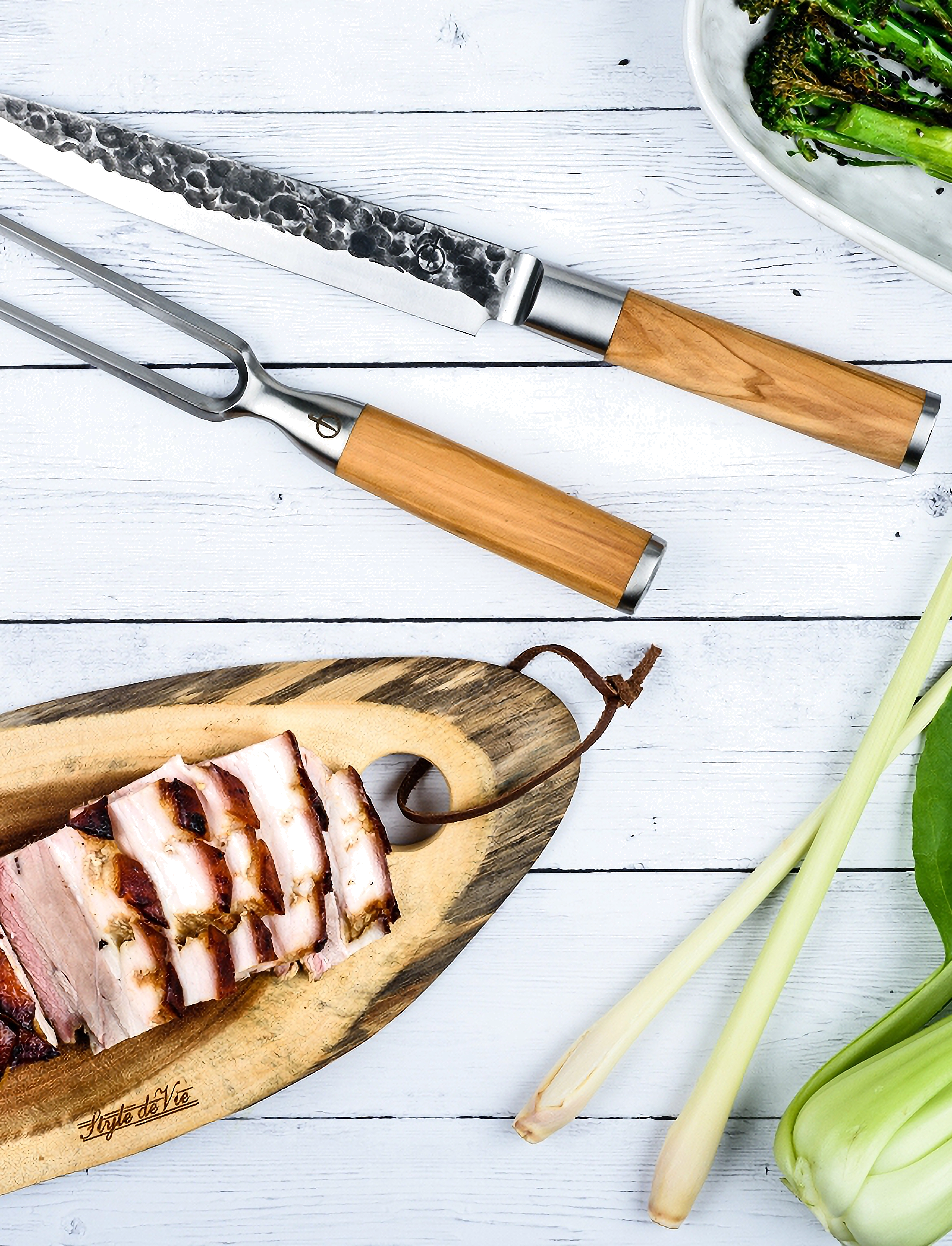 Forged - Carving Fork Forged Olive SdV - meat forks - steel/wood - 3