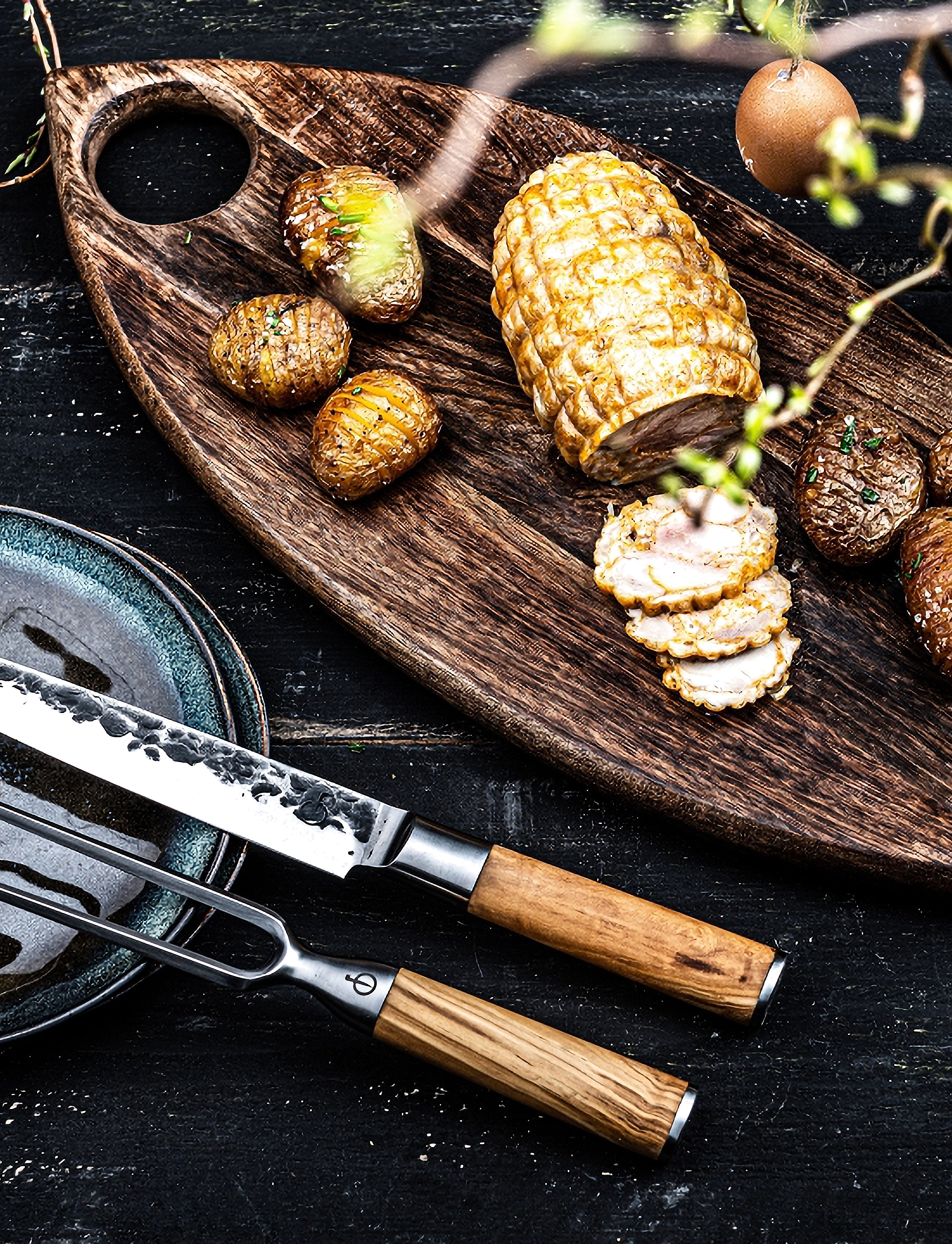Forged - Carving Fork Forged Olive SdV - meat forks - steel/wood - 4