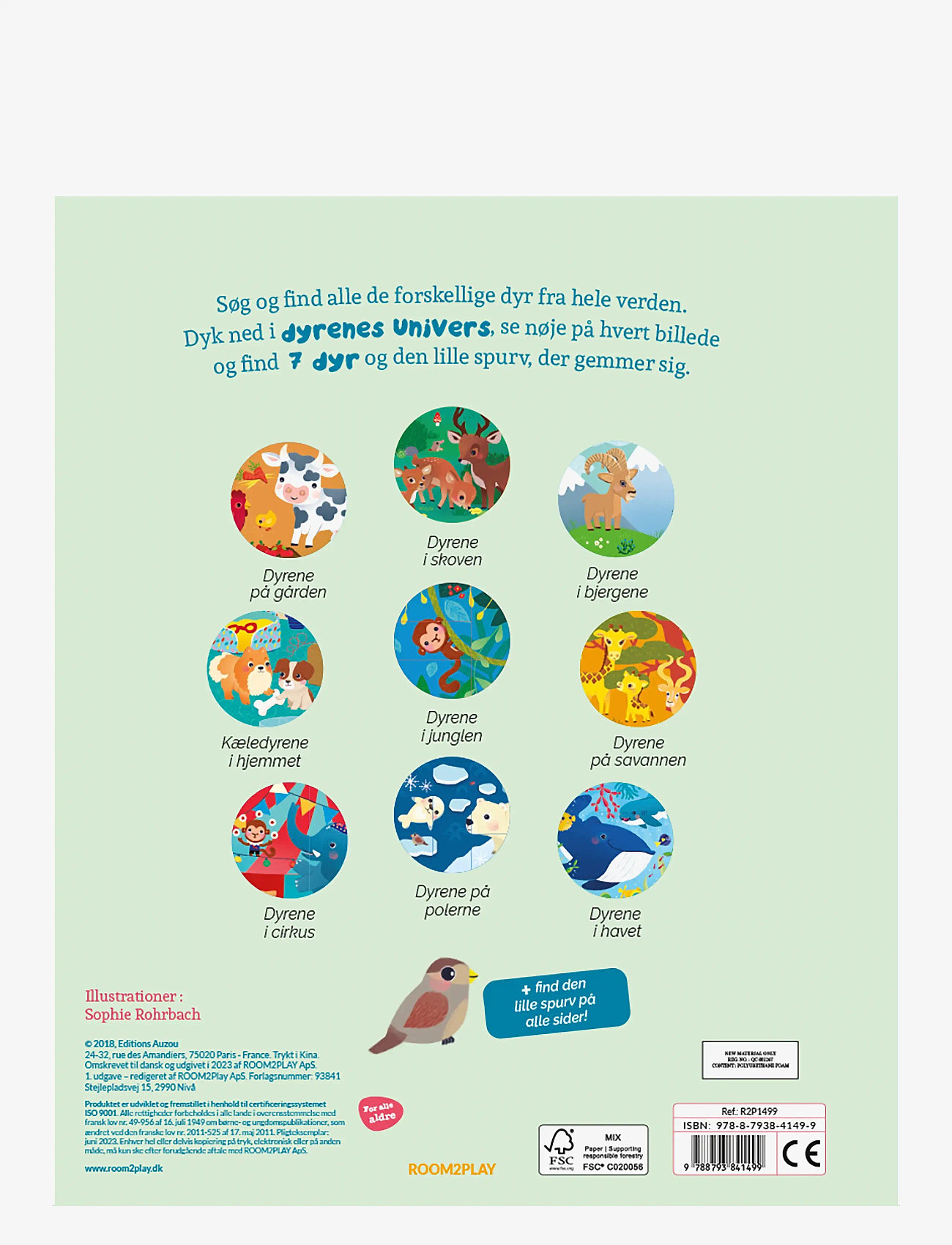 Forlaget Room2Play - Search and Find - Animals (Danish) - pædagogiske bøger - green - 1