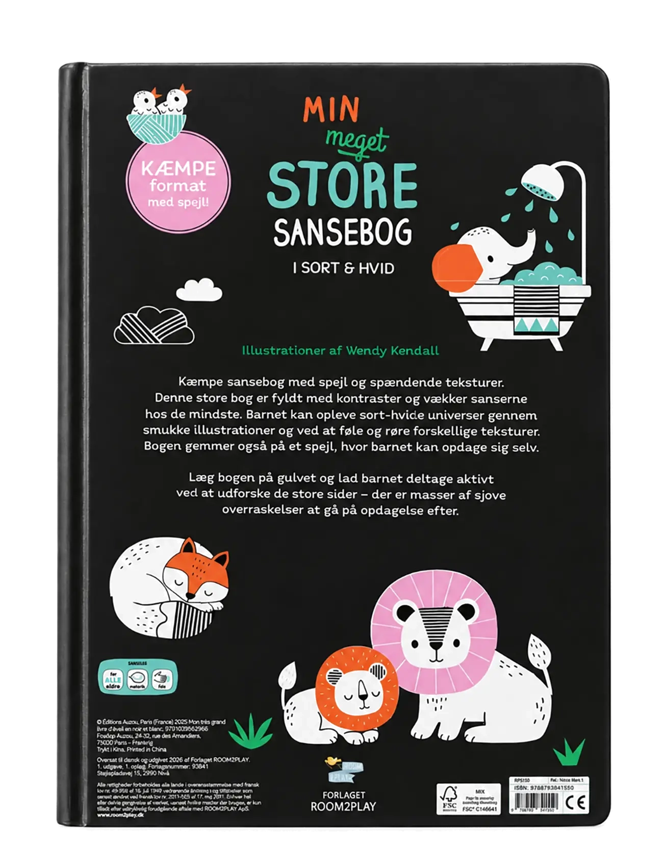 Forlaget Room2Play - Min meget store sansebog - I sort & hvid - pædagogiske bøger - multi - 1