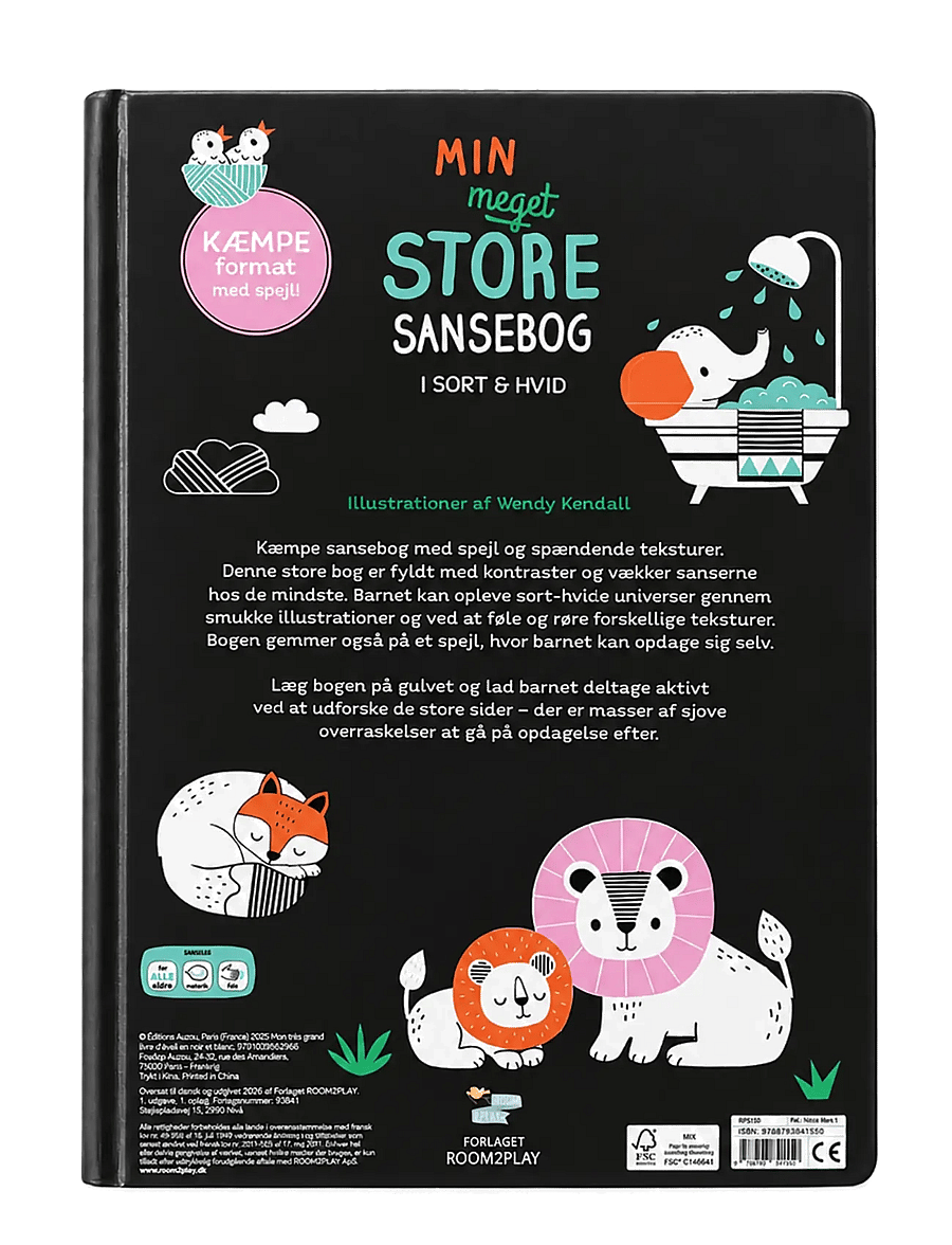 Forlaget Room2Play - Min meget store sansebog - I sort & hvid - pædagogiske bøger - multi - 1