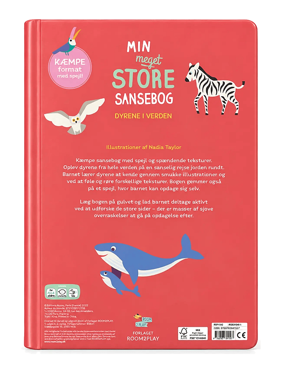 Forlaget Room2Play - Min meget store sansebog - Dyrene i verden - pædagogiske bøger - multi - 1