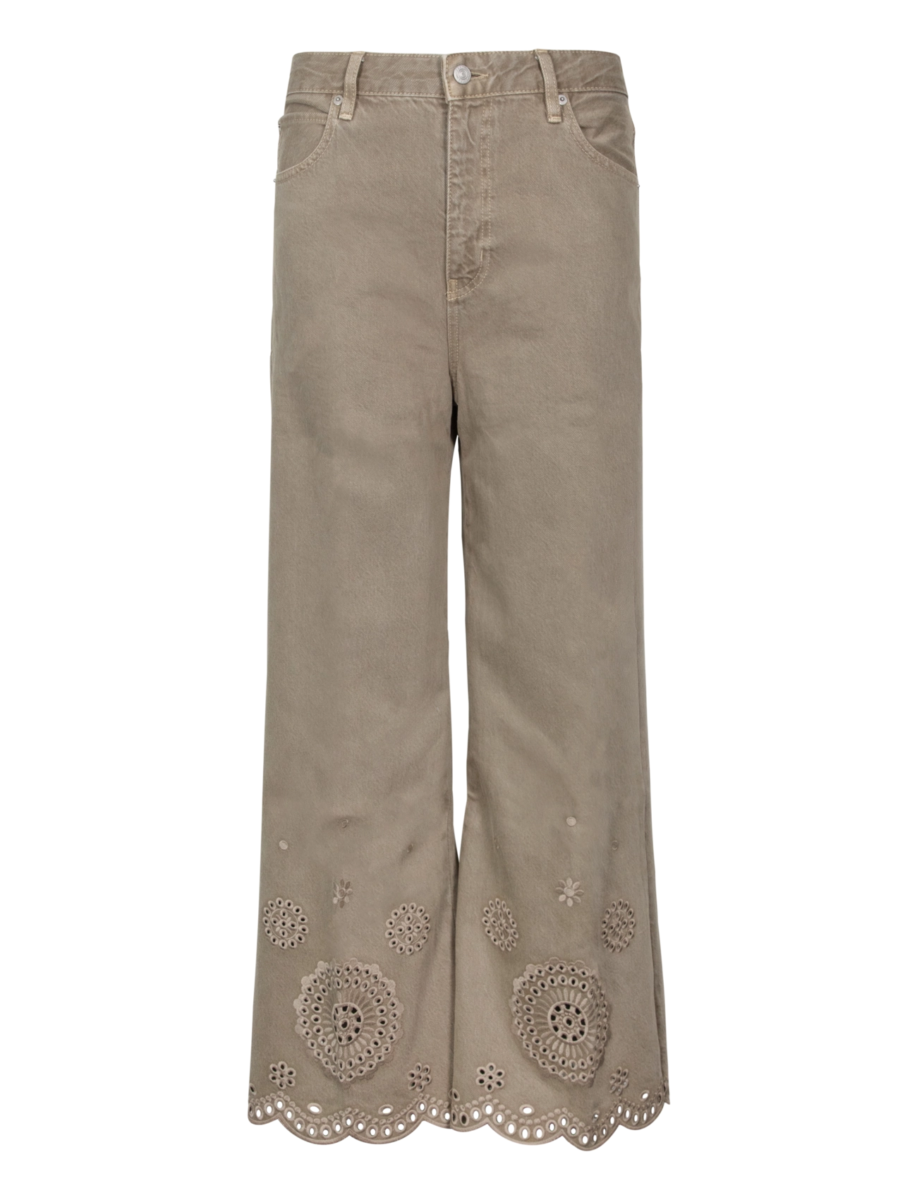 FRAME The Eyelet Flare Jeans - Kläder - GREEN / khaki/green