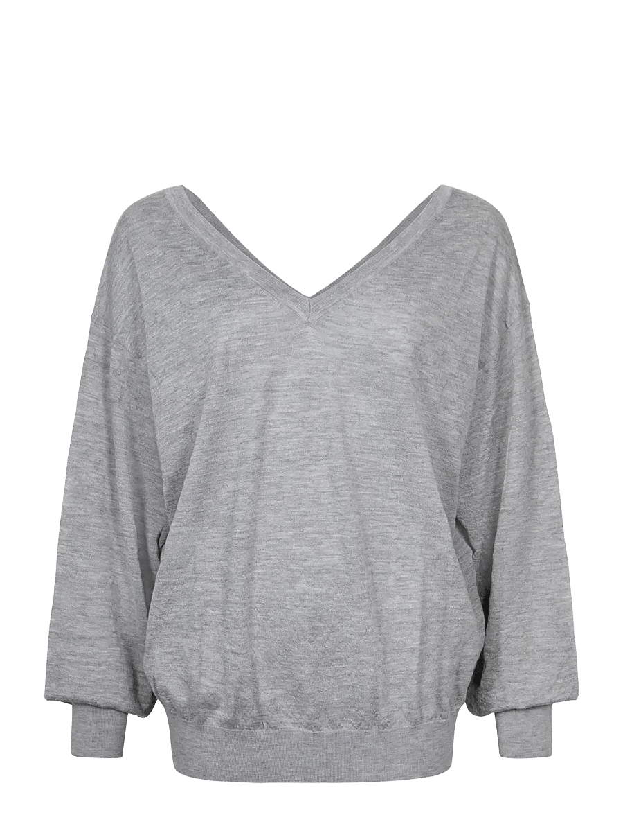 FRAME - The Crinkle Pullover - cashmere - grey - 0