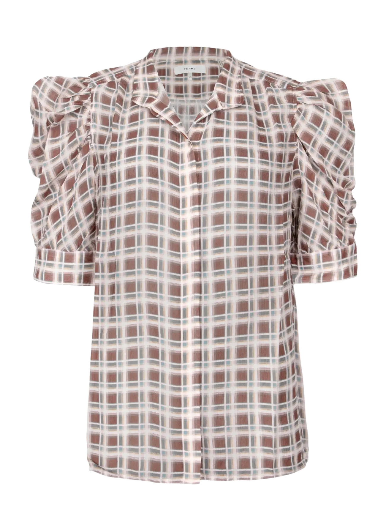 FRAME The Plaid Gillian Blouse - Blouses - MULTICOLORED / brown