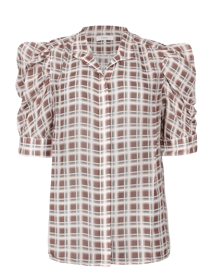FRAME - The Plaid Gillian Blouse - short-sleeved blouses - multicolored - 0