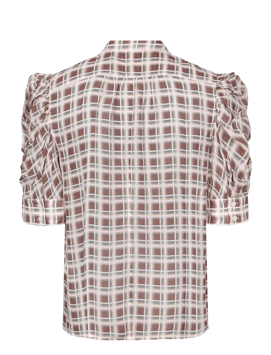 FRAME - The Plaid Gillian Blouse - short-sleeved blouses - multicolored - 1