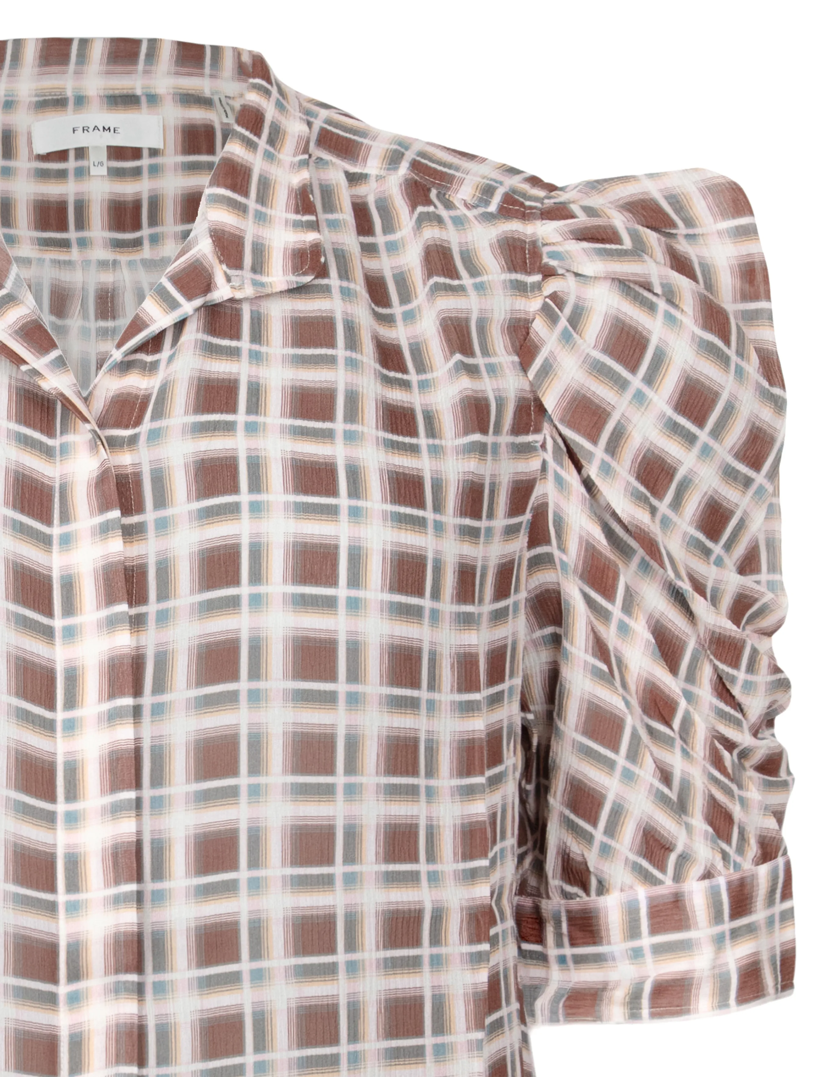 FRAME - The Plaid Gillian Blouse - short-sleeved blouses - multicolored - 2