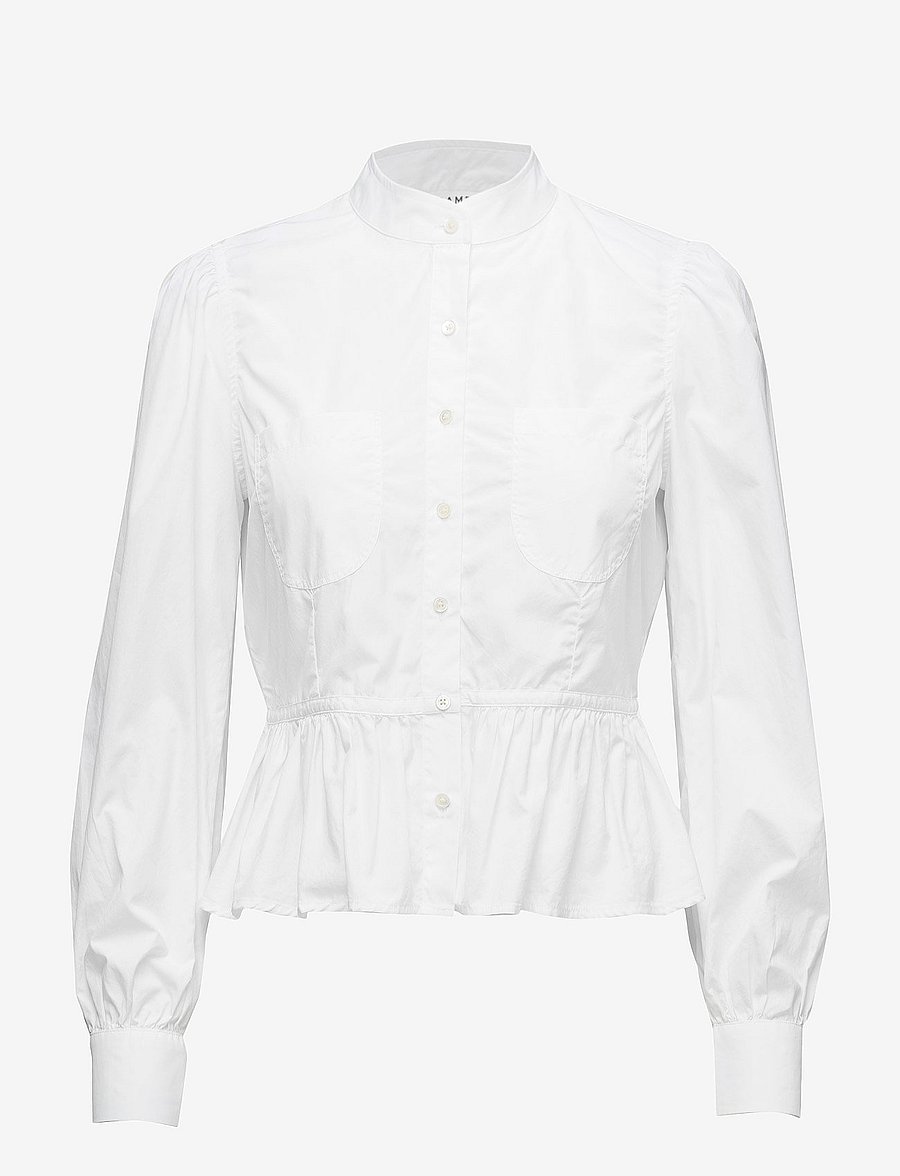 FRAME - DOUBLE POCKET PEPLUM BLOUSE - pikkade varrukatega pluusid - blanc - 0