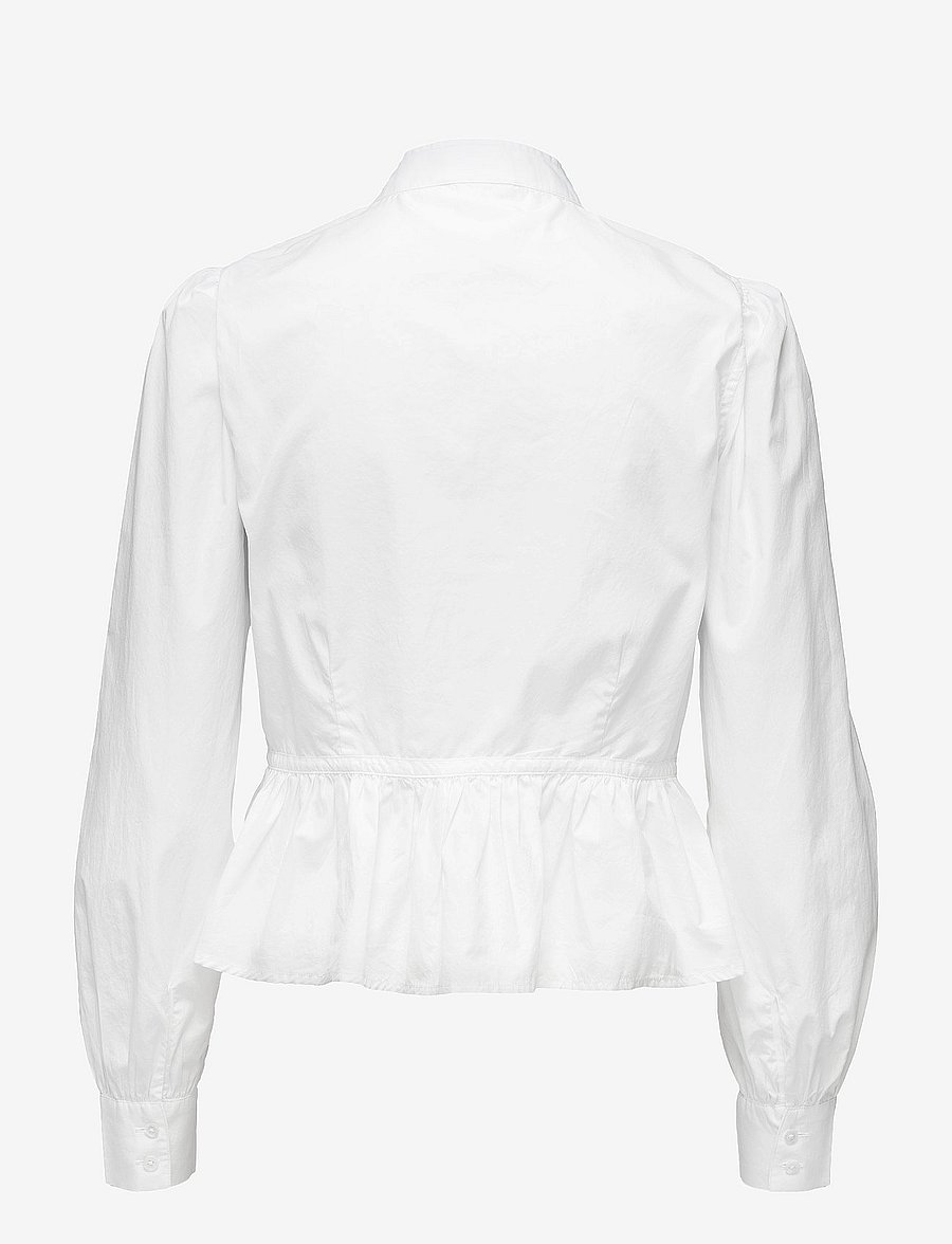 FRAME - DOUBLE POCKET PEPLUM BLOUSE - pikkade varrukatega pluusid - blanc - 1