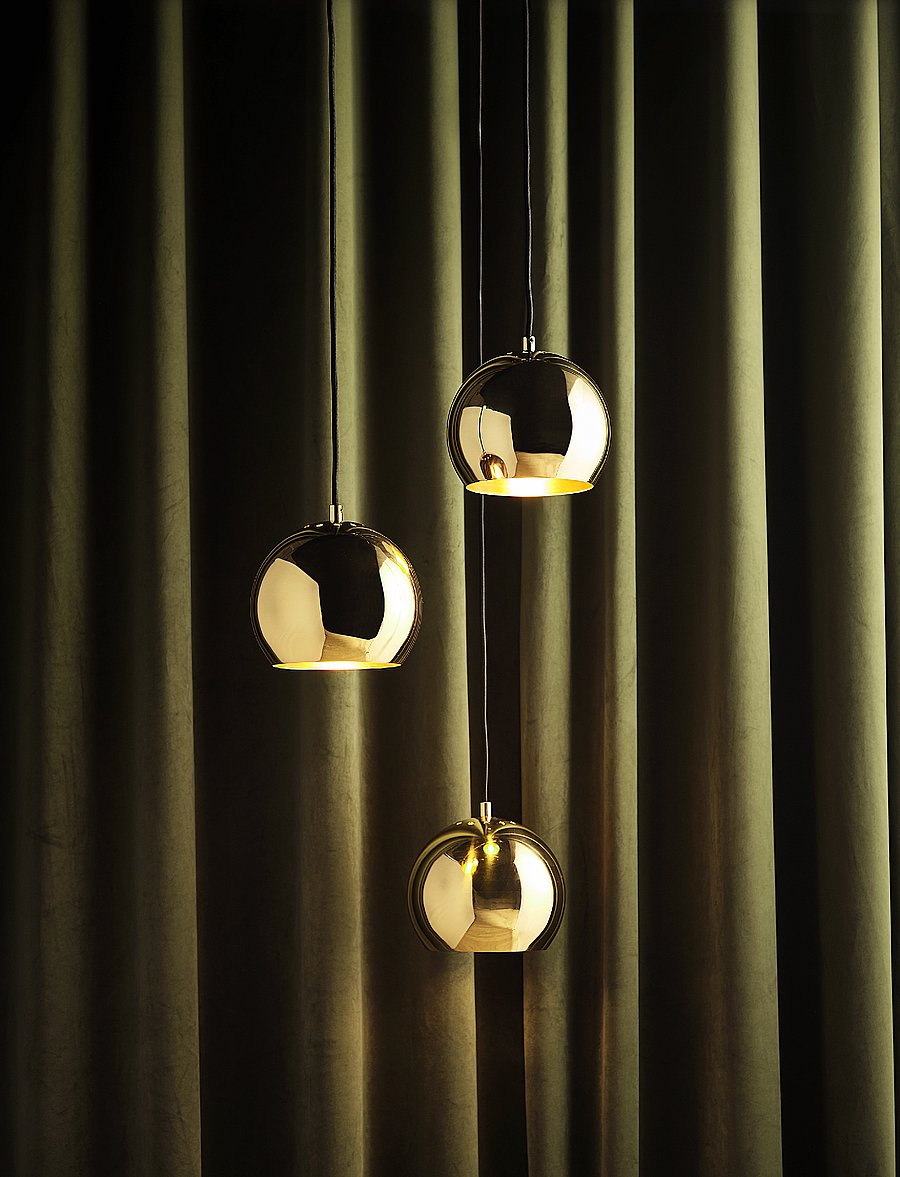 Frandsen Lighting - Ball Pendant Ø18 EU - rippvalgustid - solid glossy brass - 0