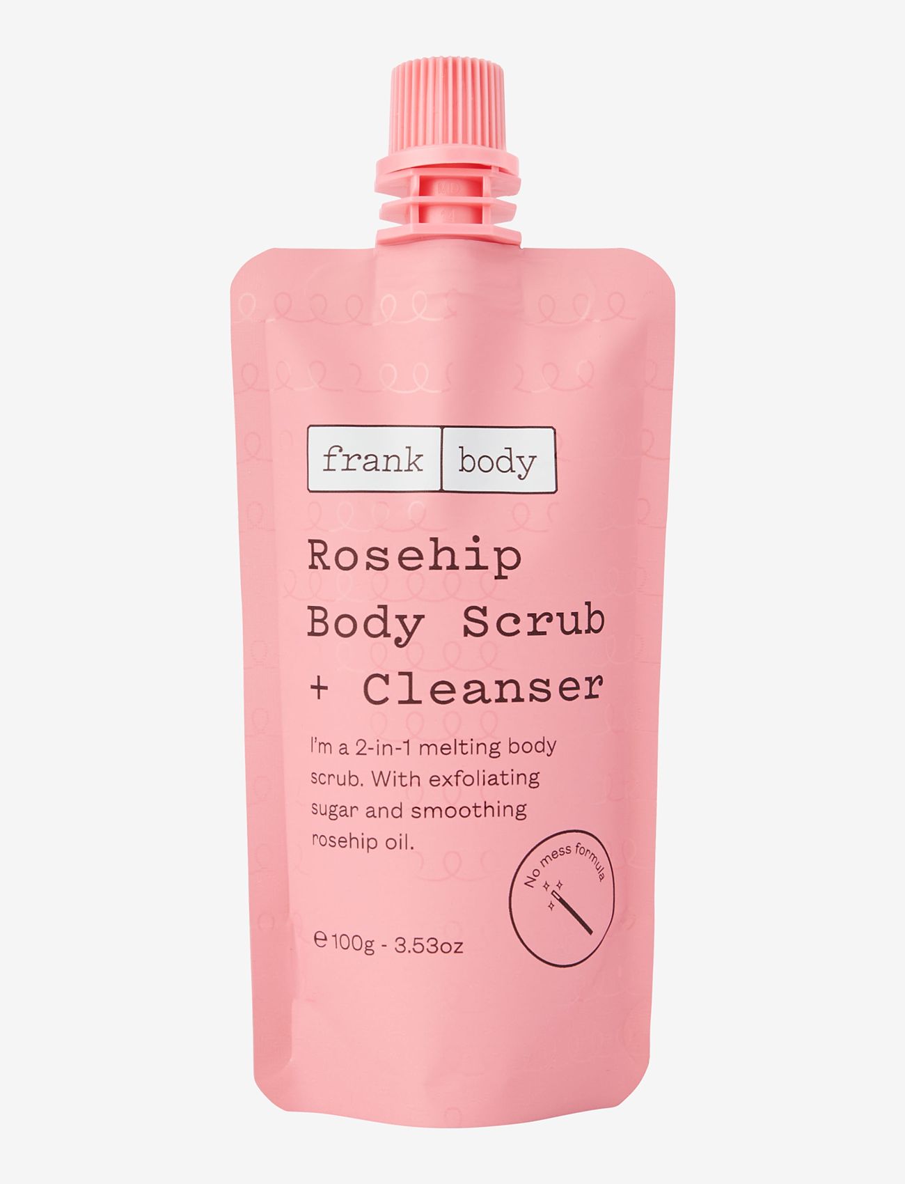 Frank Body - Frank Body Rosehip Body Scrub + Cleanser 100g - skrubb & exfoliators - kropp  - clear - 0