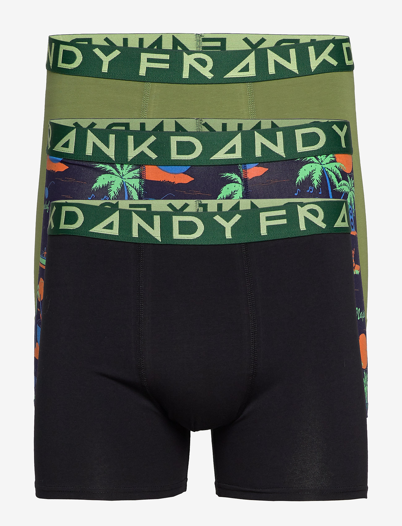 Frank Dandy - 3 Pack Magaluf Boxer - black/black/green - 0