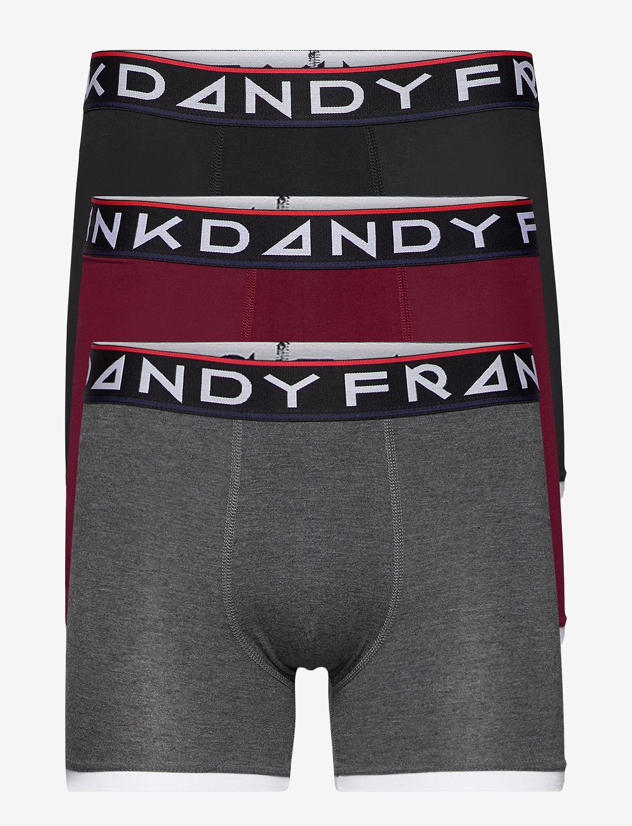 Frank Dandy - 3 Boy's St Paul Bamboo Boxer - grey mel/black/dk red - 0