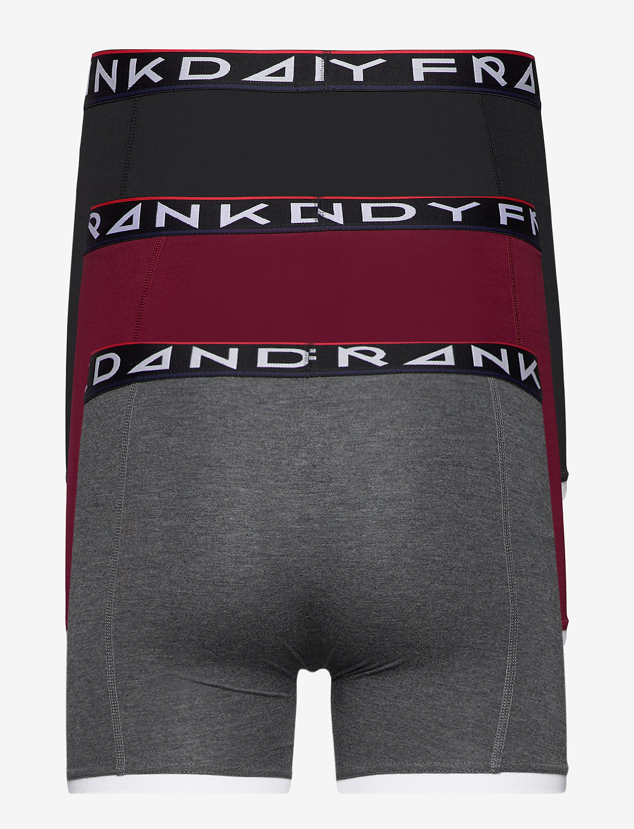 Frank Dandy - 3 Boy's St Paul Bamboo Boxer - grey mel/black/dk red - 1