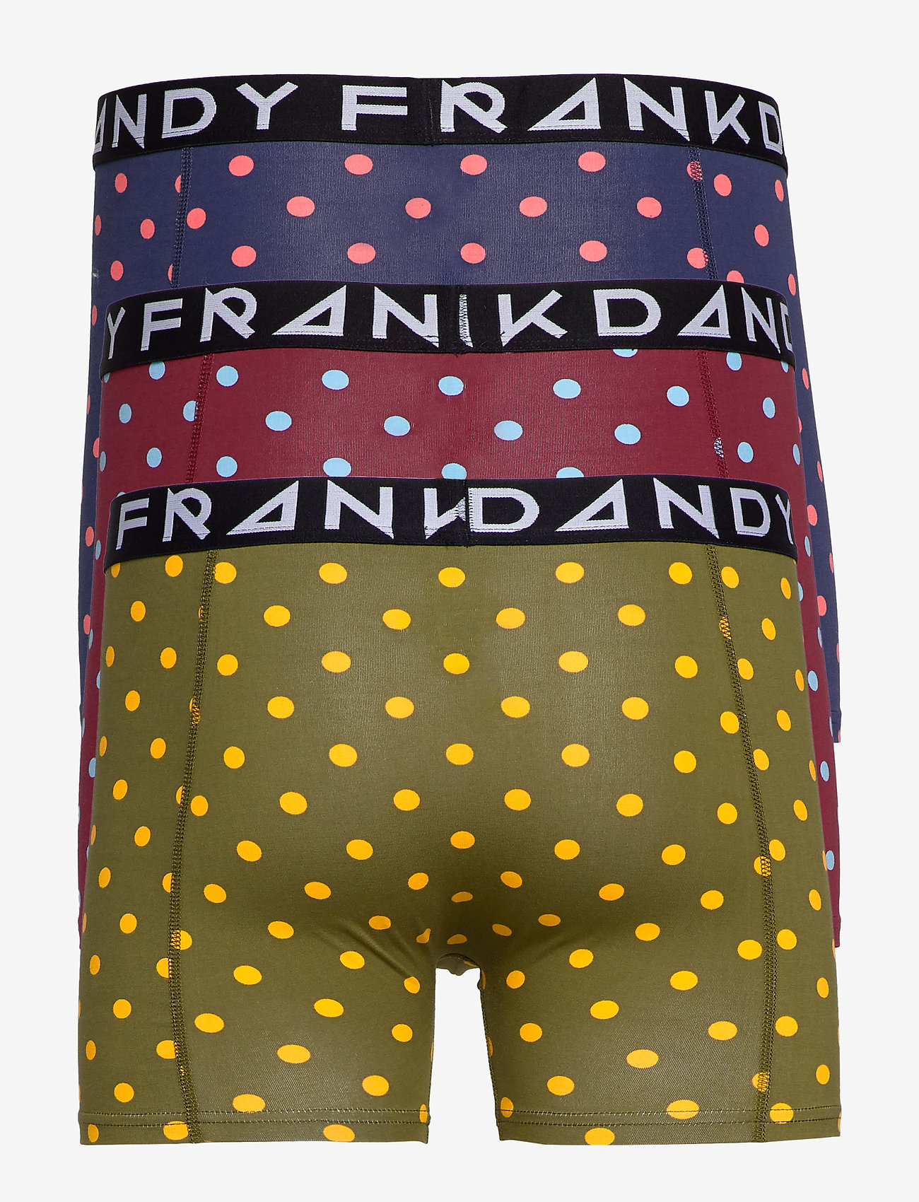 Frank Dandy - 3 Pack Plain Dot Boxer - dk blue/dk red/dk green - 1