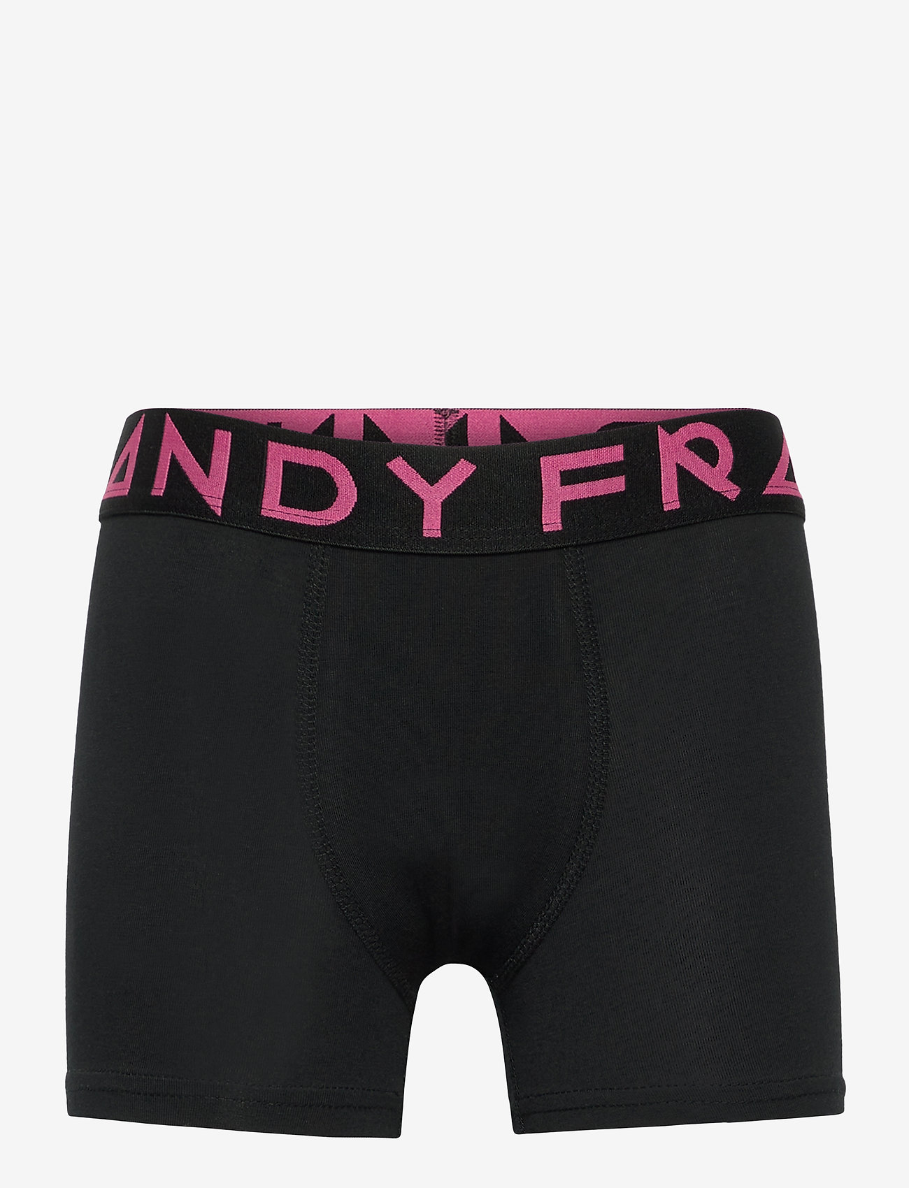 Frank Dandy - Boy's Solid Boxer w Black/Pink - black - 0