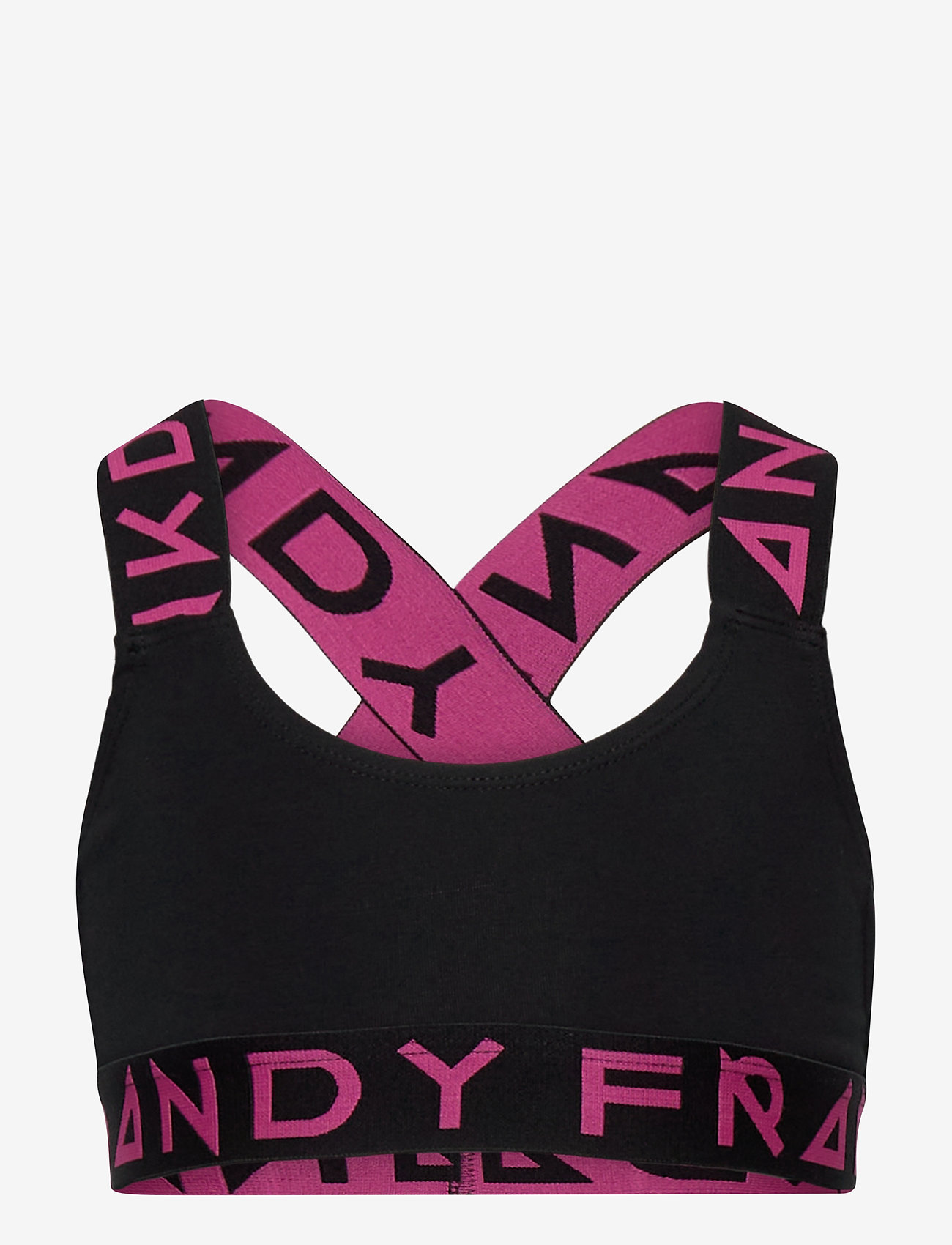 Frank Dandy - Girl's Solid Sports Bra w Black/Pink - black - 0