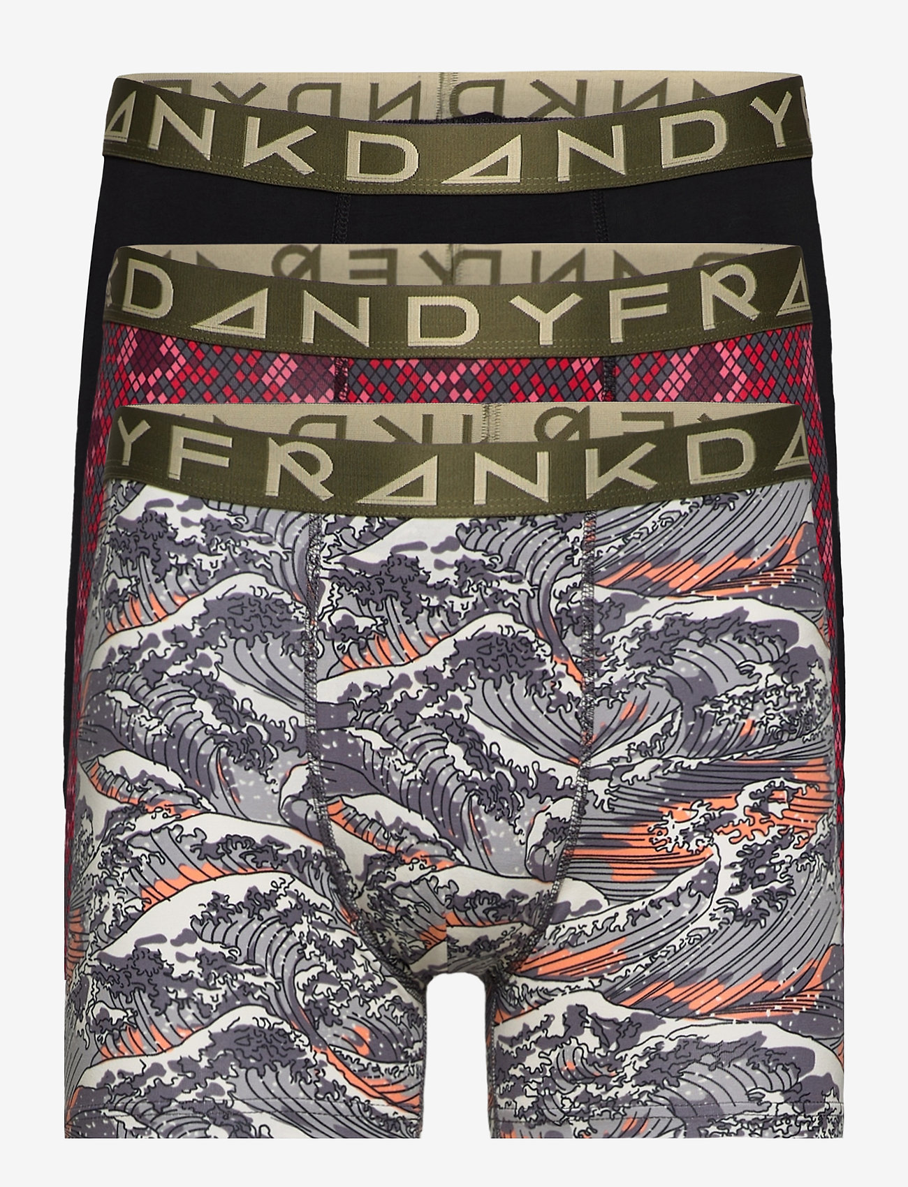 Frank Dandy - 3-Pack Waves & Snakes Boxer - black/red/black - 0
