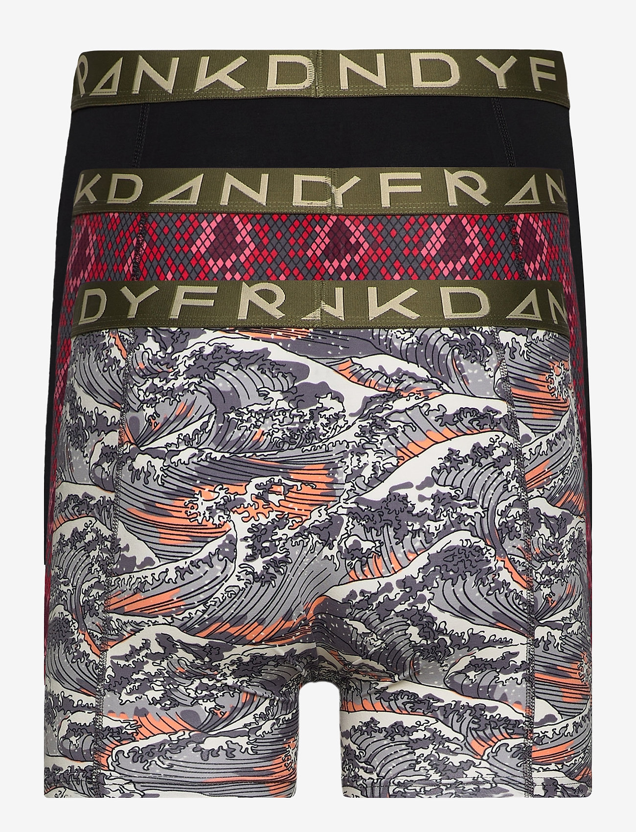 Frank Dandy - 3-Pack Waves & Snakes Boxer - black/red/black - 1