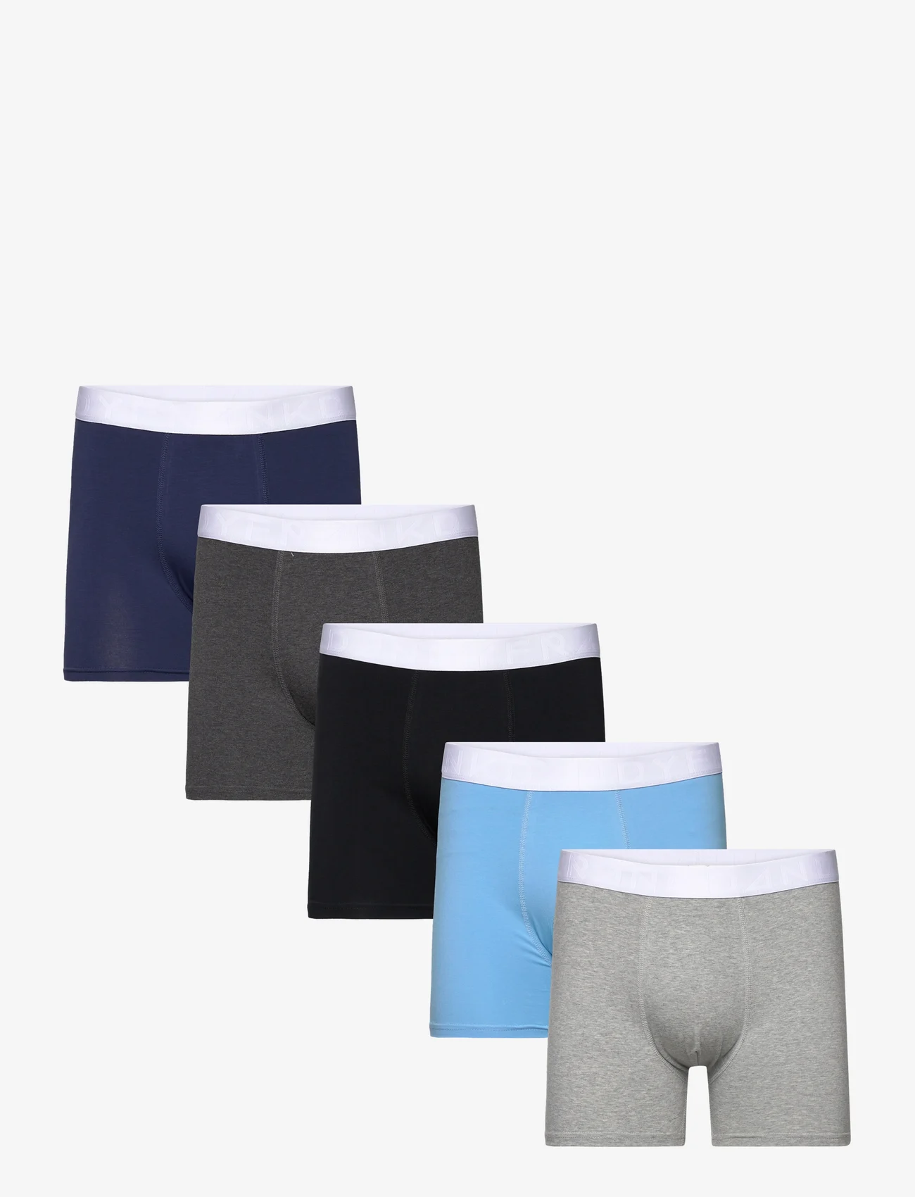 Frank Dandy - 5-P Solid Organic Cotton Boxer - boxers - grey melange/ice/dk grey melange/navy/black - 0