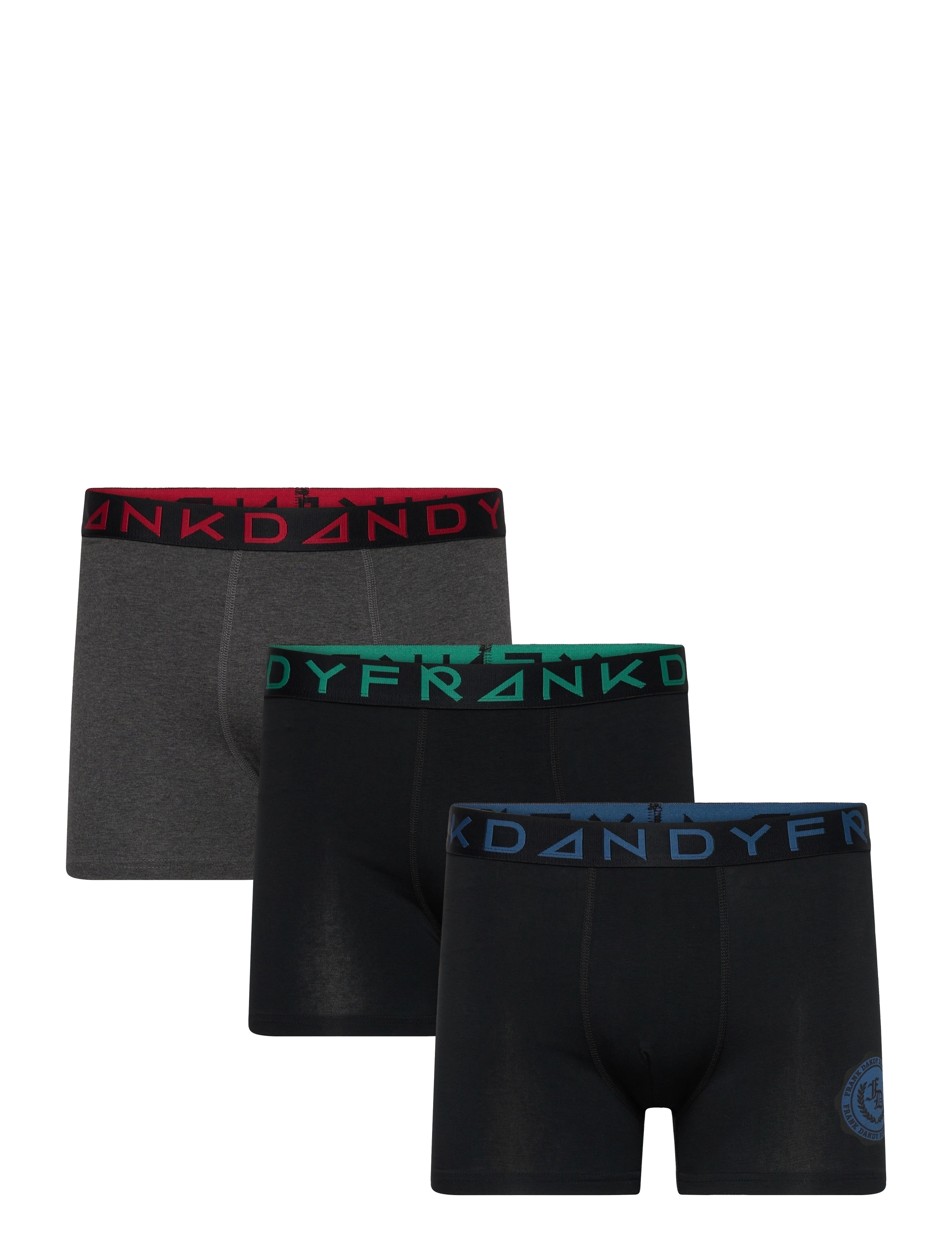Frank Dandy - 3-P Patch Organic Boxer - blackgreen/blackred/blackblue - 0