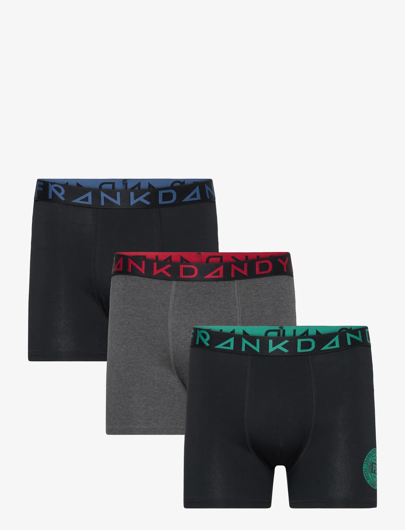 Frank Dandy - 3-P Patch Organic Boxer - boxers - blackgreen/blackred/blackblue - 0