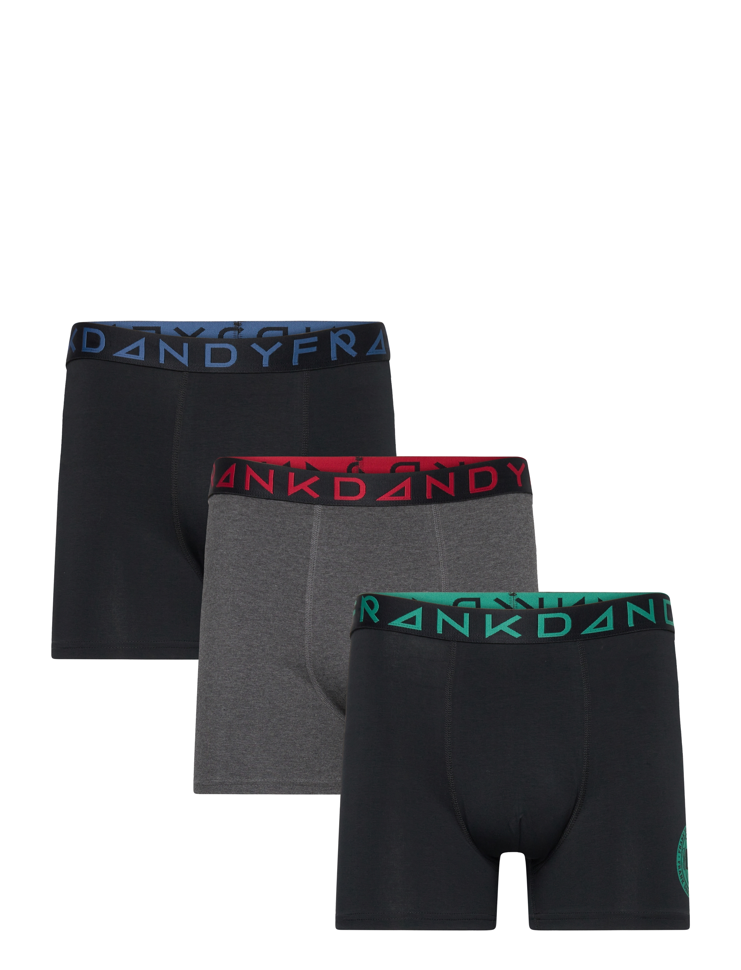 Frank Dandy - 3-P Patch Organic Boxer - blackgreen/blackred/blackblue - 0