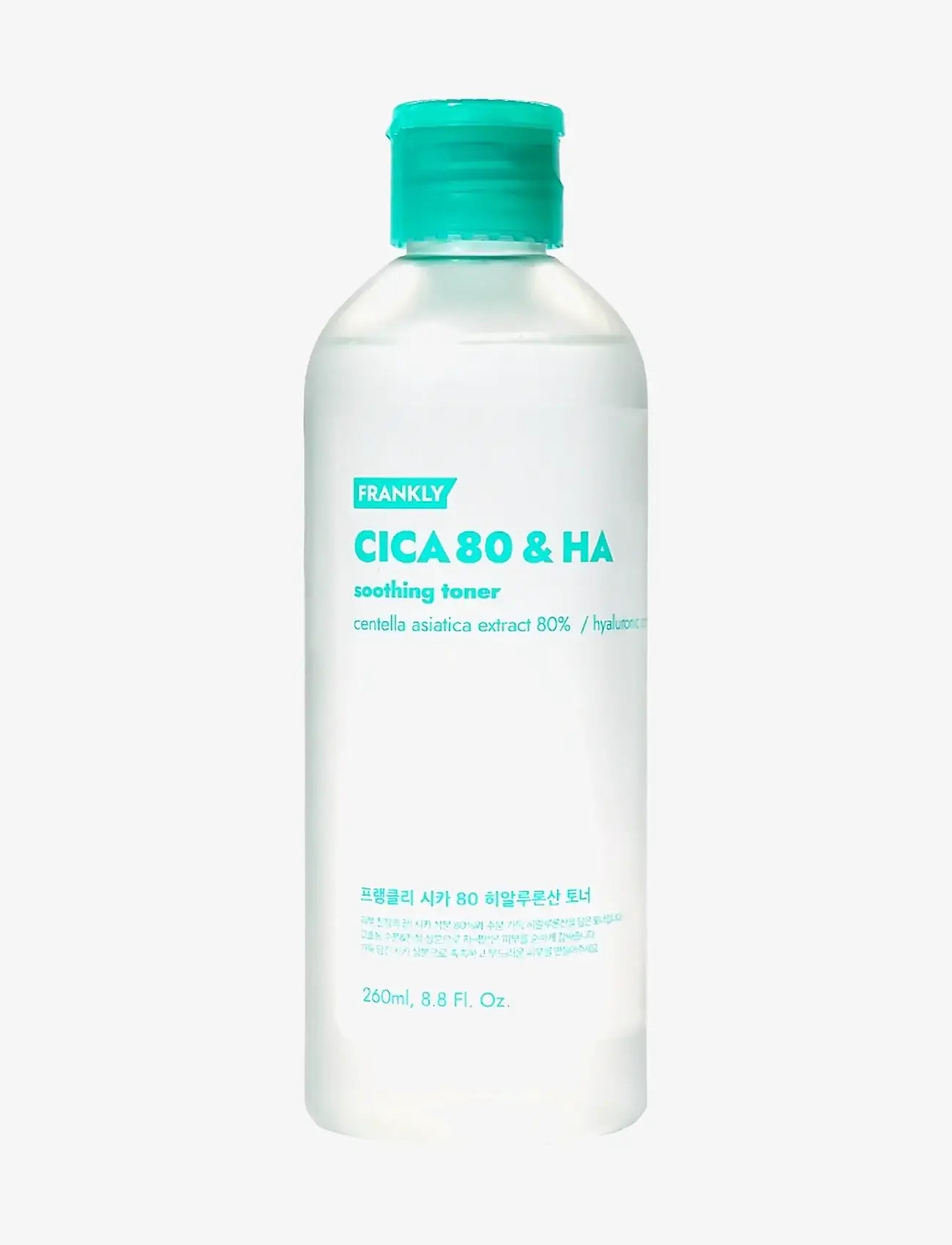 Frankly - Frankly - Cica 80% & Hyaluronic Acid Toner (260 ml.) - fugtgivende tonere - clear - 1