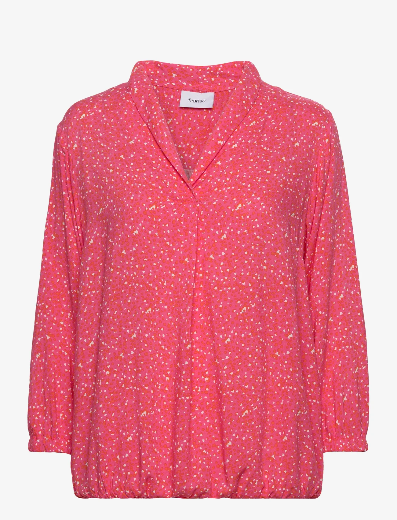 Fransa Curve - FPELISE BL 1 - blouses met lange mouwen - camellia rose mix - 0
