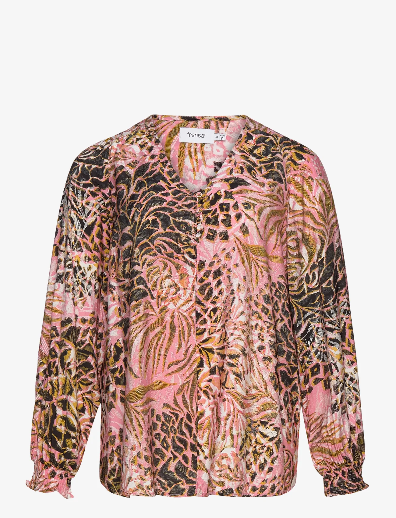Fransa Curve - FPNITA BL 1 - blouses met lange mouwen - coral paradise wild mix - 0