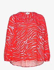 Fransa Curve - FPJUSTINE BL 1 - blouses met lange mouwen - red alert zebra mix - 0