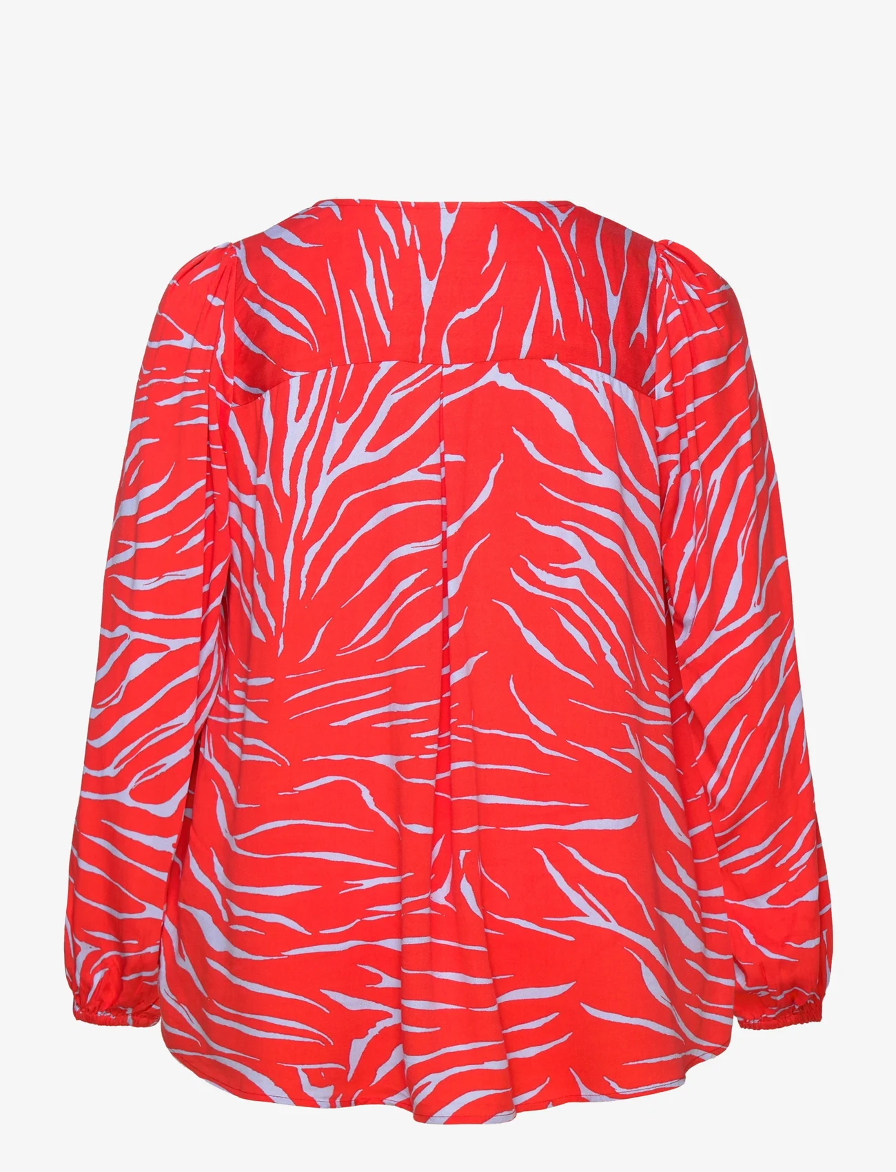 Fransa Curve - FPJUSTINE BL 1 - blouses met lange mouwen - red alert zebra mix - 1