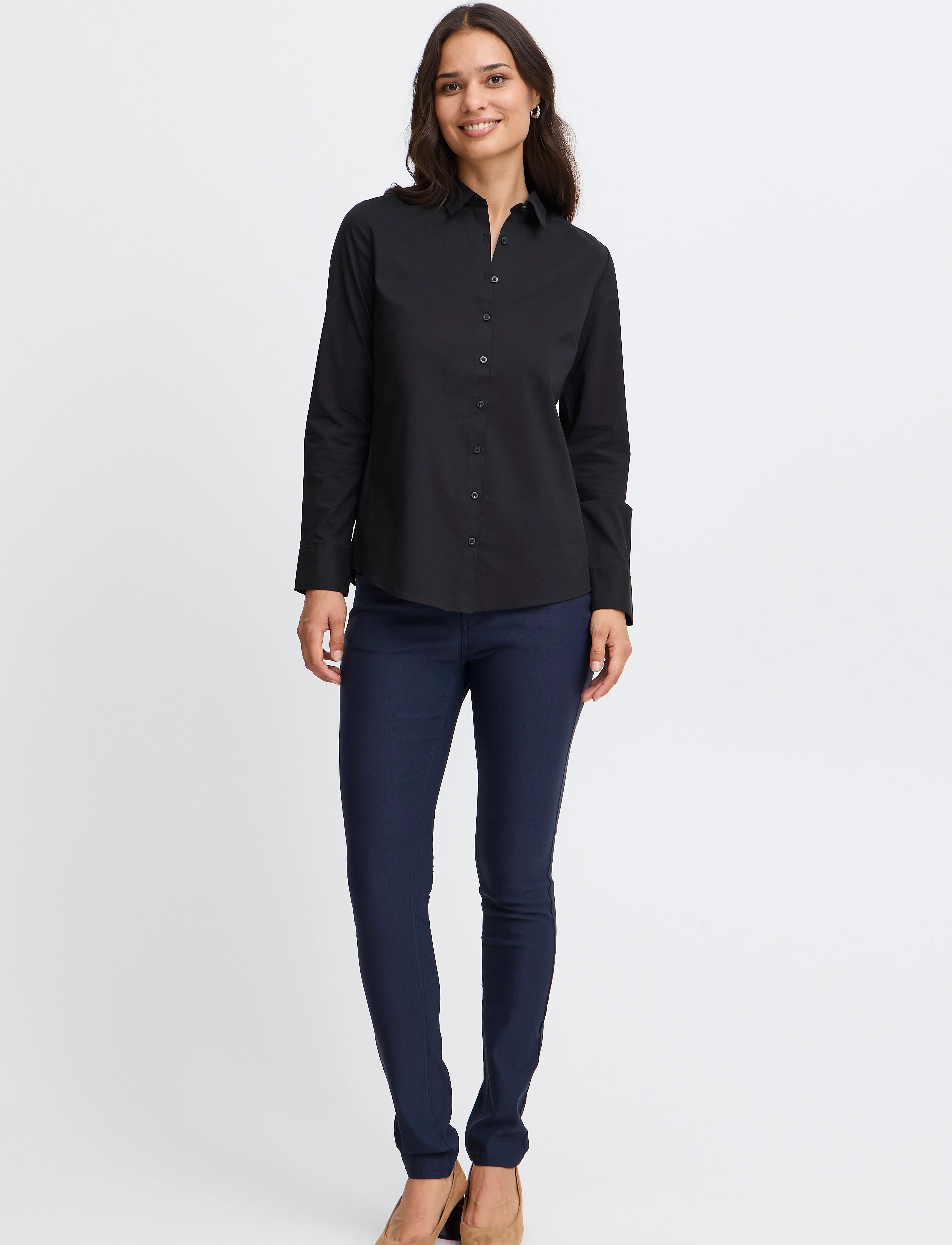 Fransa Frzashirt 1 Shirt, S, Shirts, Schwarz - Long-sleeved, Frauen