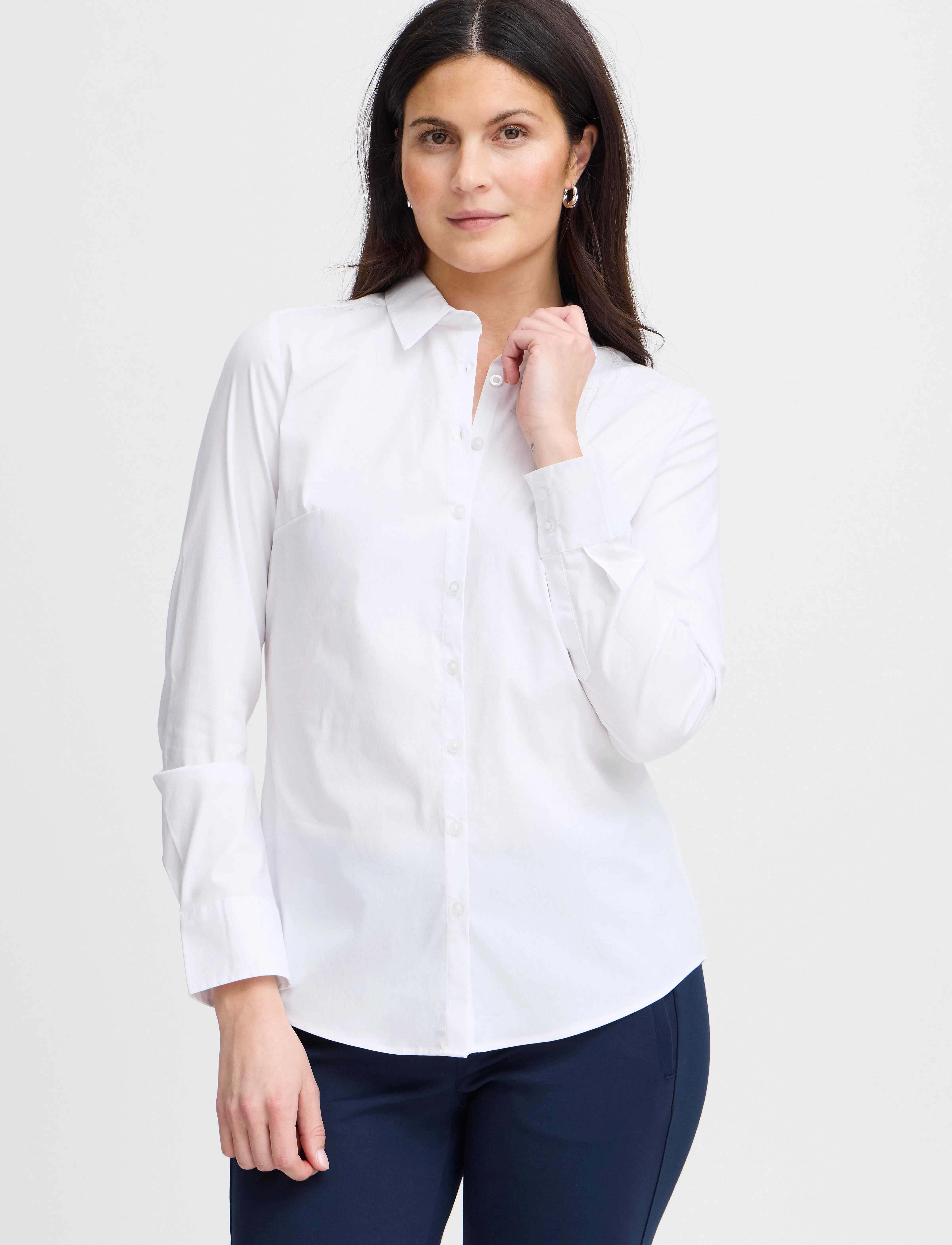 Fransa - FRZASHIRT 1 SHIRT - långärmade skjortor - white - 3