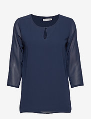 Fransa - Zawov 1 Blouse - long-sleeved blouses - black iris - 0