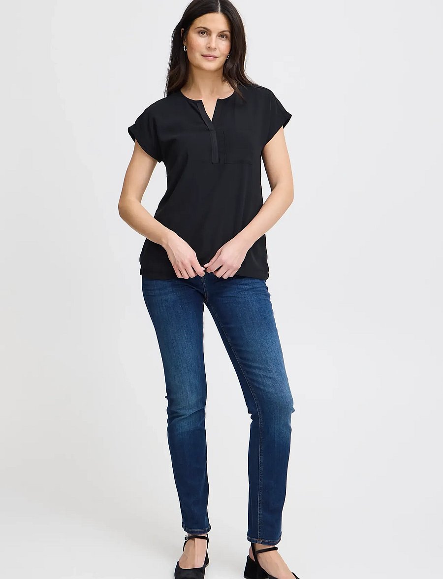 Fransa - FRZawov 2 Blouse - t-shirts - black - 1