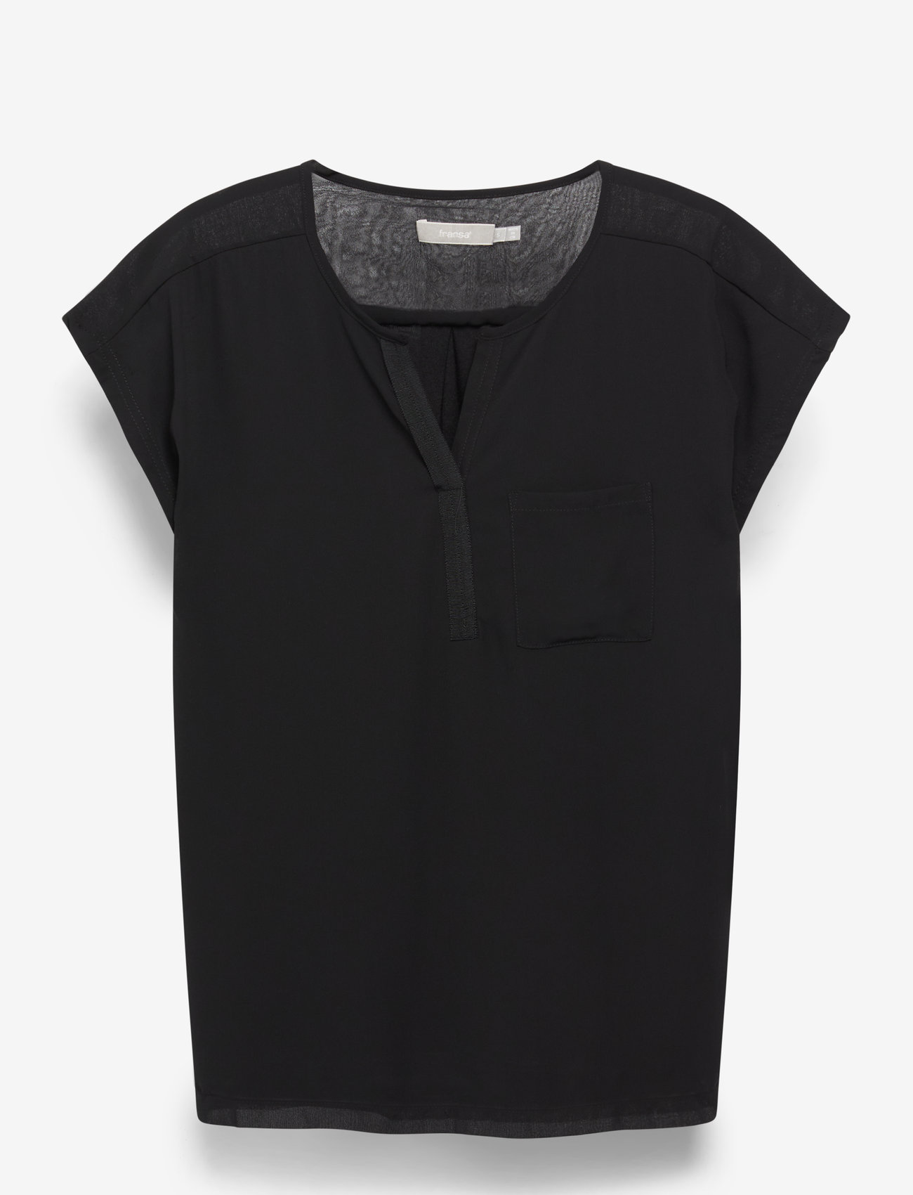 Fransa - FRZAWOV 2 BLOUSE - t-shirts - black - 1