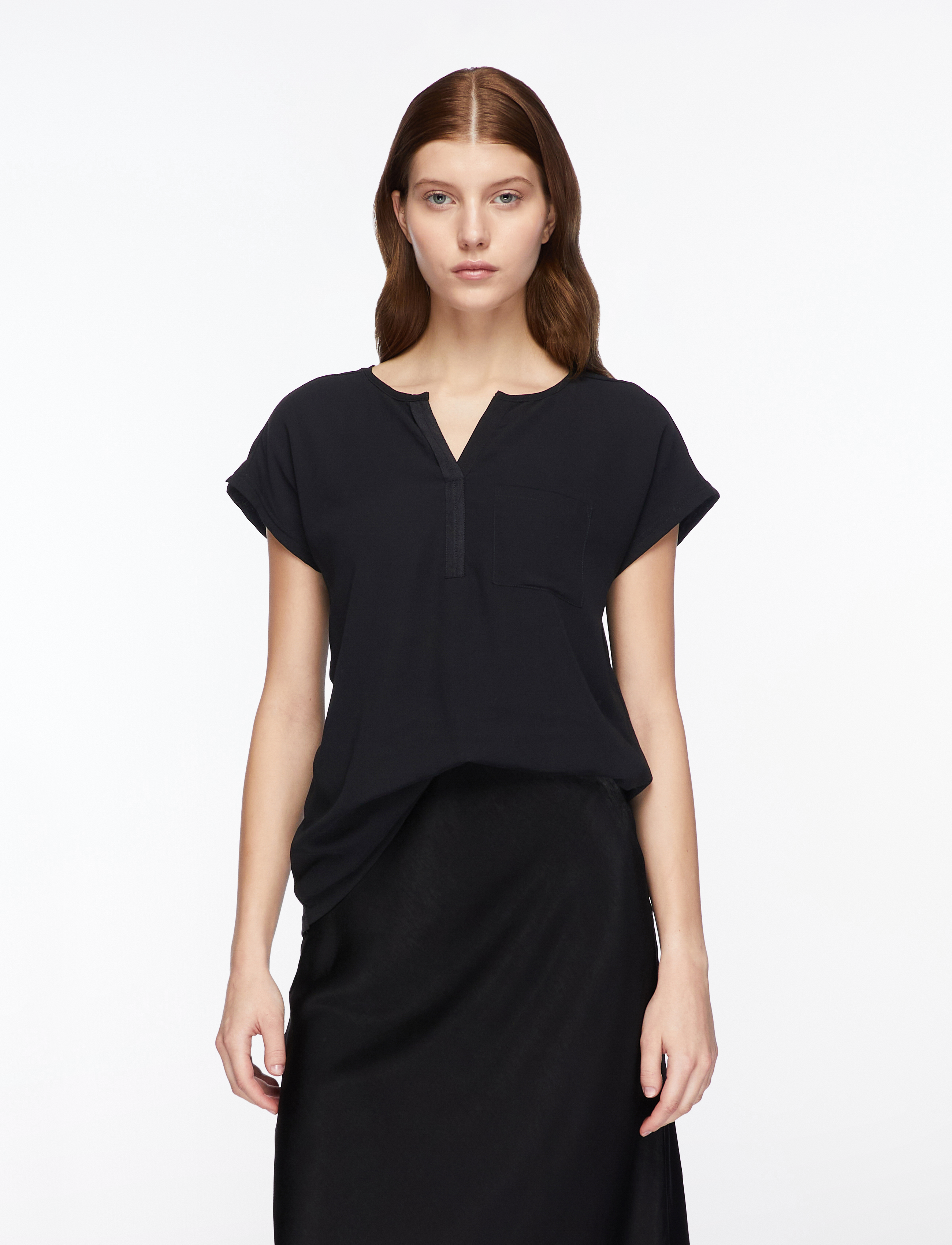 Fransa FRZAWOV 2 BLOUSE - T-särgid - BLACK / black