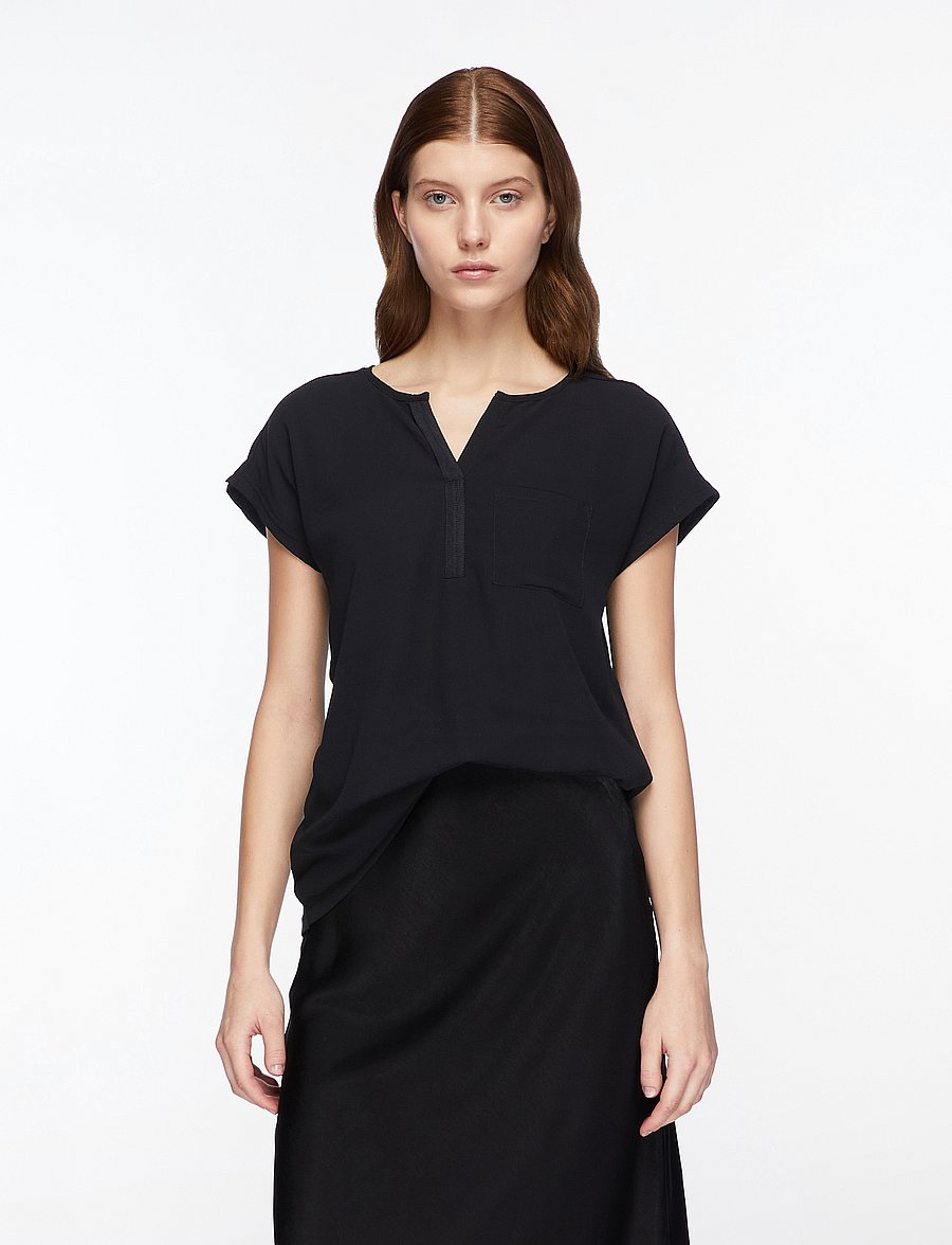 Fransa - FRZawov 2 Blouse - t-shirts - black - 0